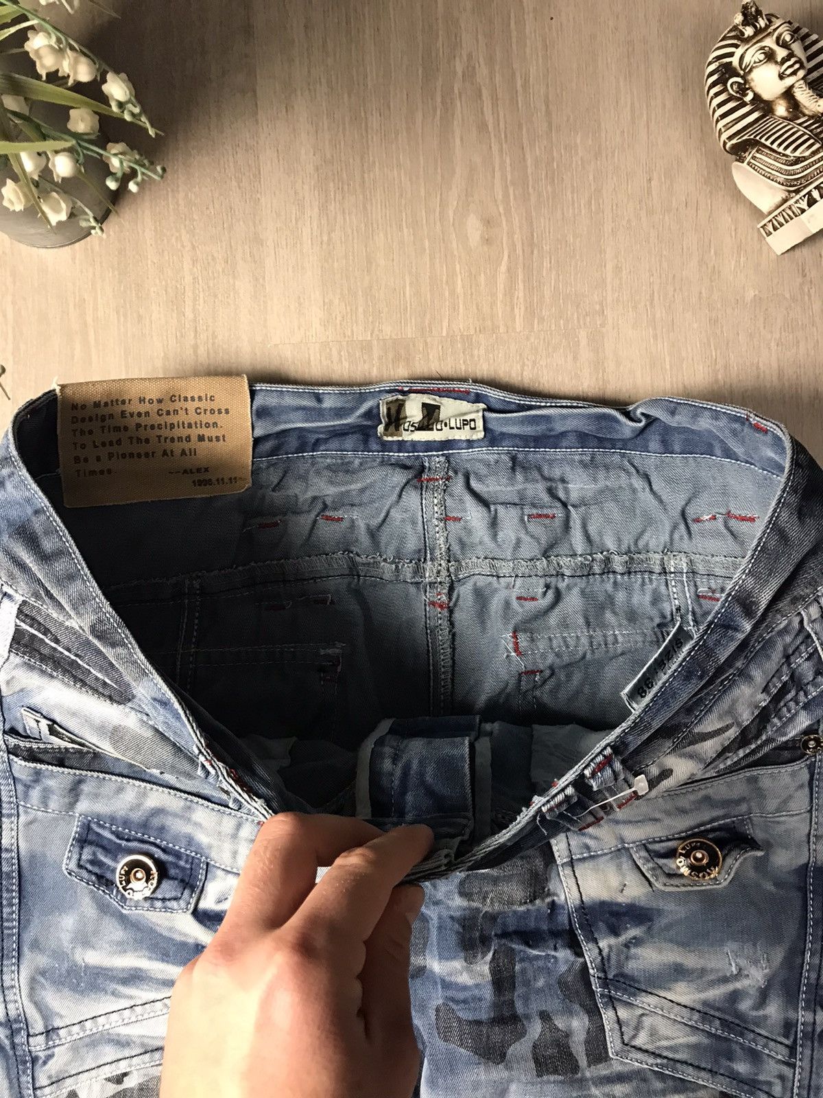 Ed Hardy × Japanese Brand × Vintage Vintage Kosmo Lupo Japanese Ed hardy Style Jeans Size US 38 / EU 54 - 7 Thumbnail