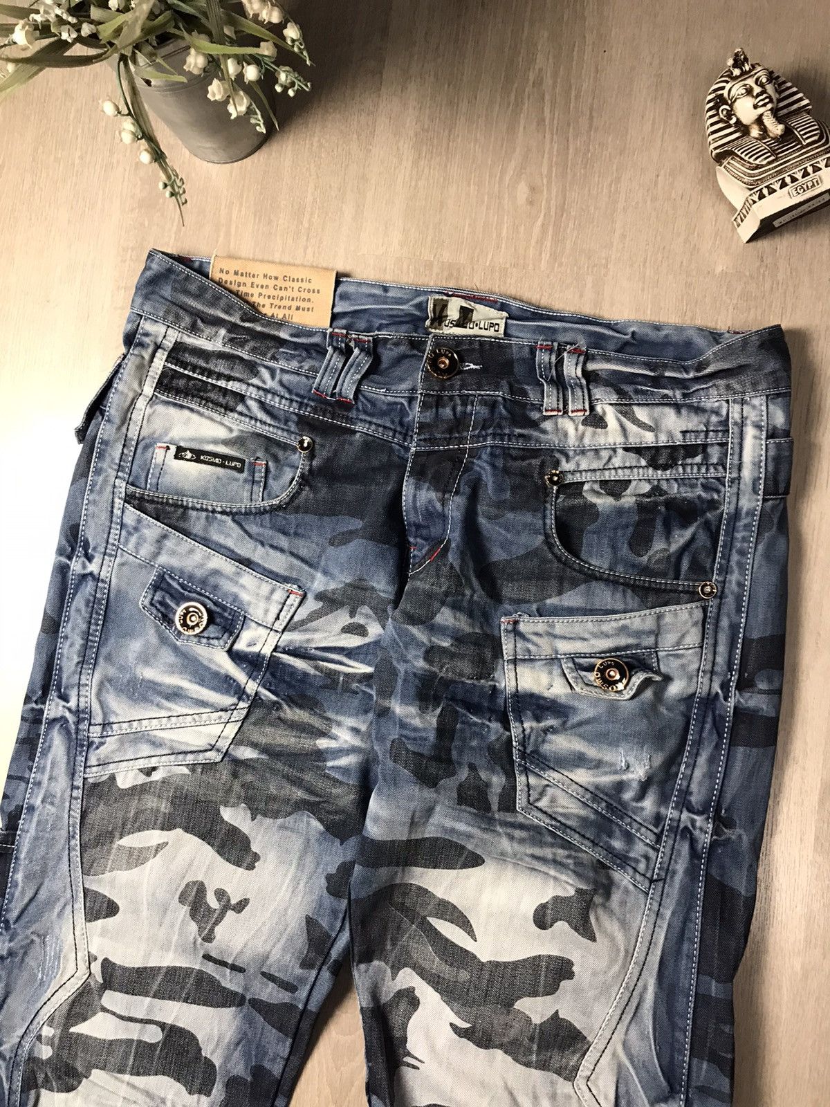 Ed Hardy × Japanese Brand × Vintage Vintage Kosmo Lupo Japanese Ed hardy Style Jeans Size US 38 / EU 54 - 2 Thumbnail