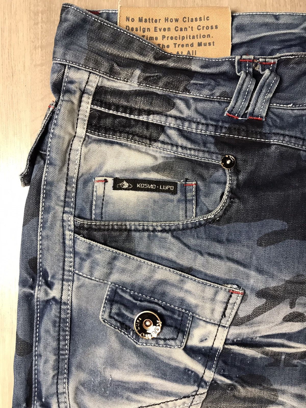 Ed Hardy × Japanese Brand × Vintage Vintage Kosmo Lupo Japanese Ed hardy Style Jeans Size US 38 / EU 54 - 5 Thumbnail