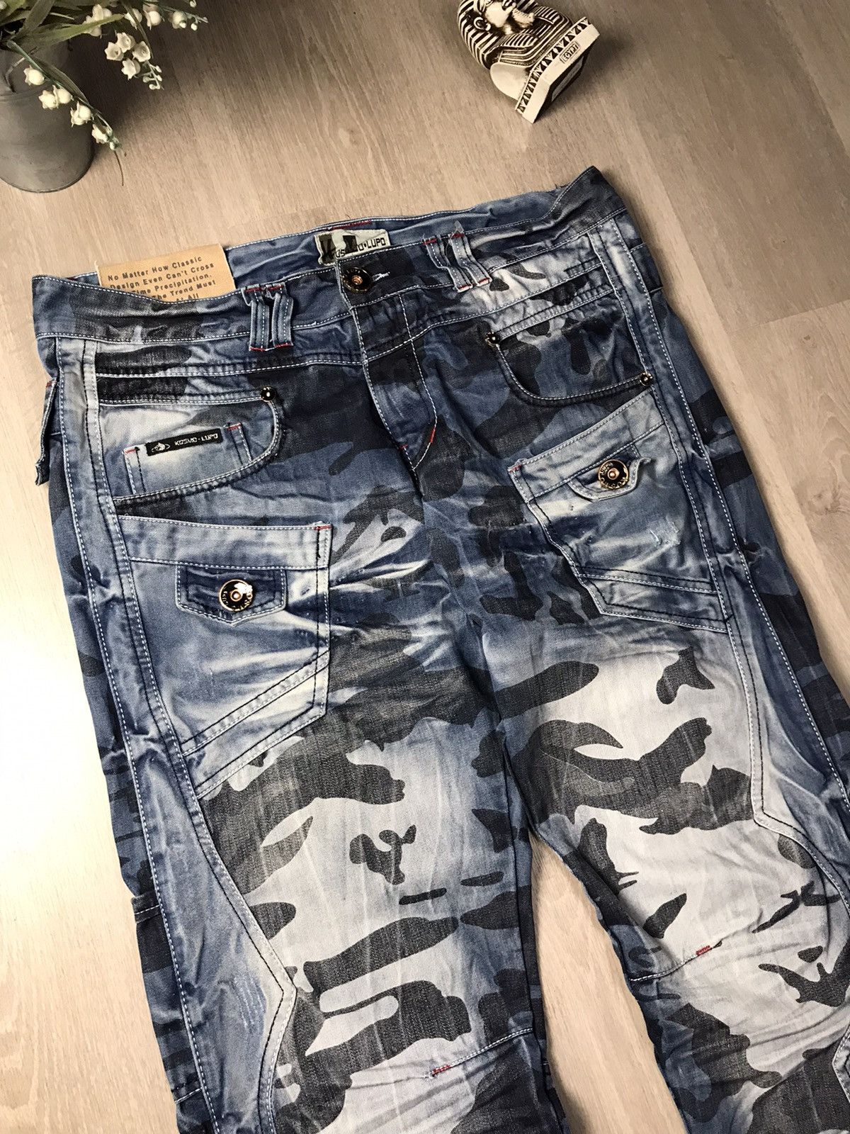 Ed Hardy × Japanese Brand × Vintage Vintage Kosmo Lupo Japanese Ed hardy Style Jeans Size US 38 / EU 54 - 4 Thumbnail