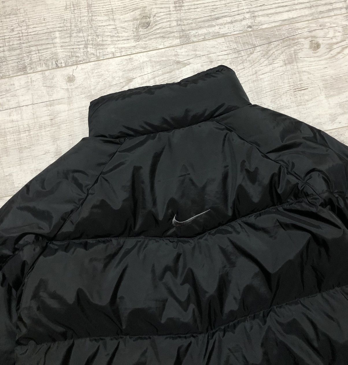 Nike × Vintage Vintage Y2K Nike Nylon Drill Black Puffer Jacket Size US XL / EU 56 / 4 - 13 Thumbnail