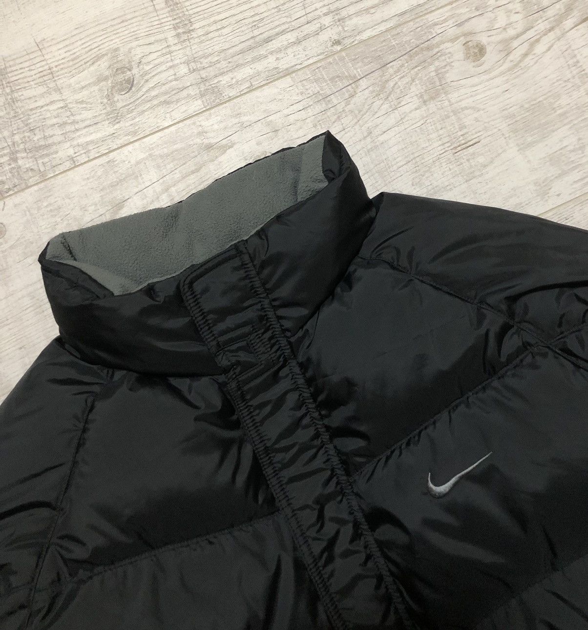 Nike × Vintage Vintage Y2K Nike Nylon Drill Black Puffer Jacket Size US XL / EU 56 / 4 - 6 Thumbnail