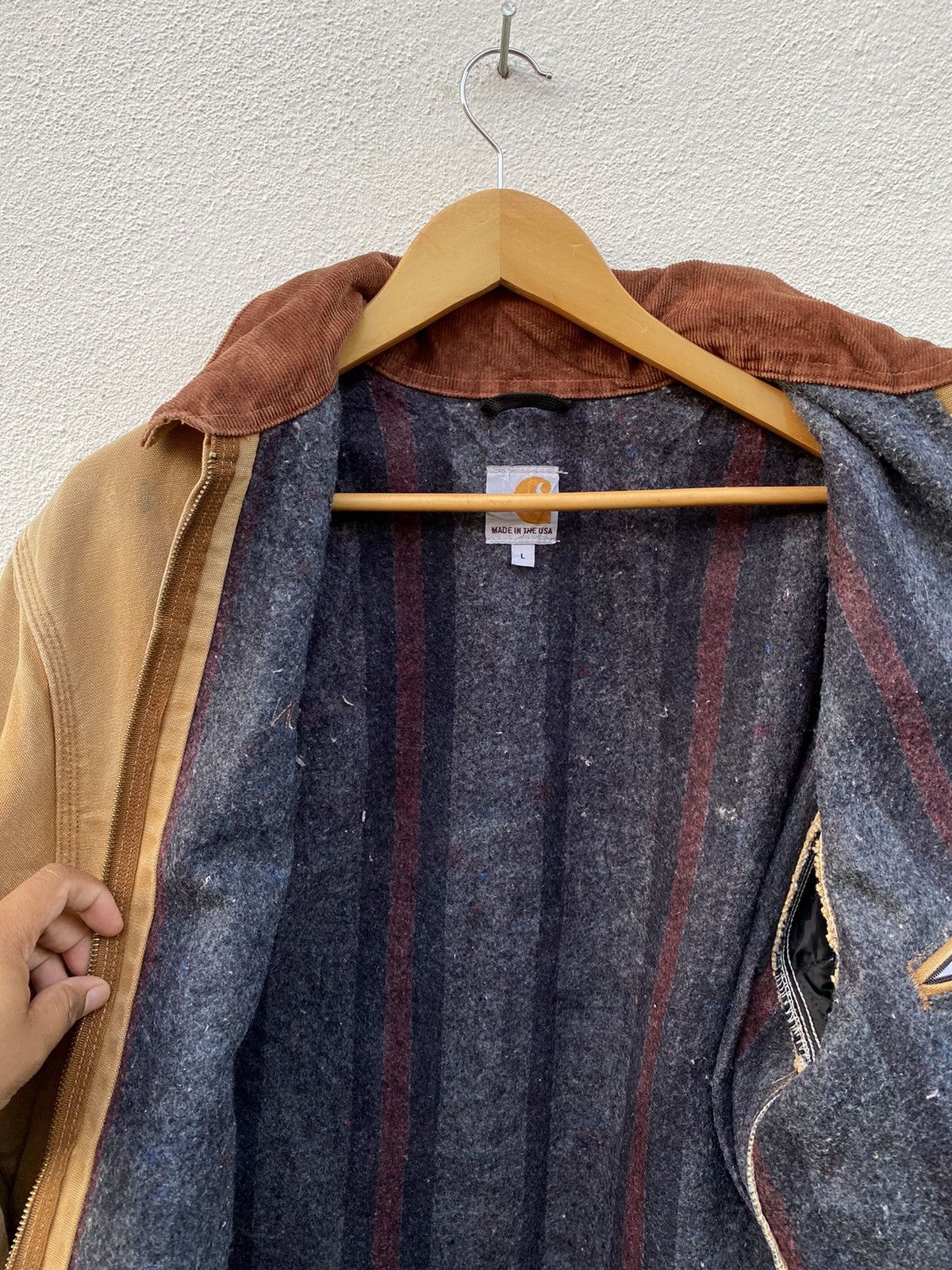 Carhartt × Vintage Vintage Carhartt Detroit chore blanket lined with hoodJacket Size US L / EU 52-54 / 3 - 22 Thumbnail