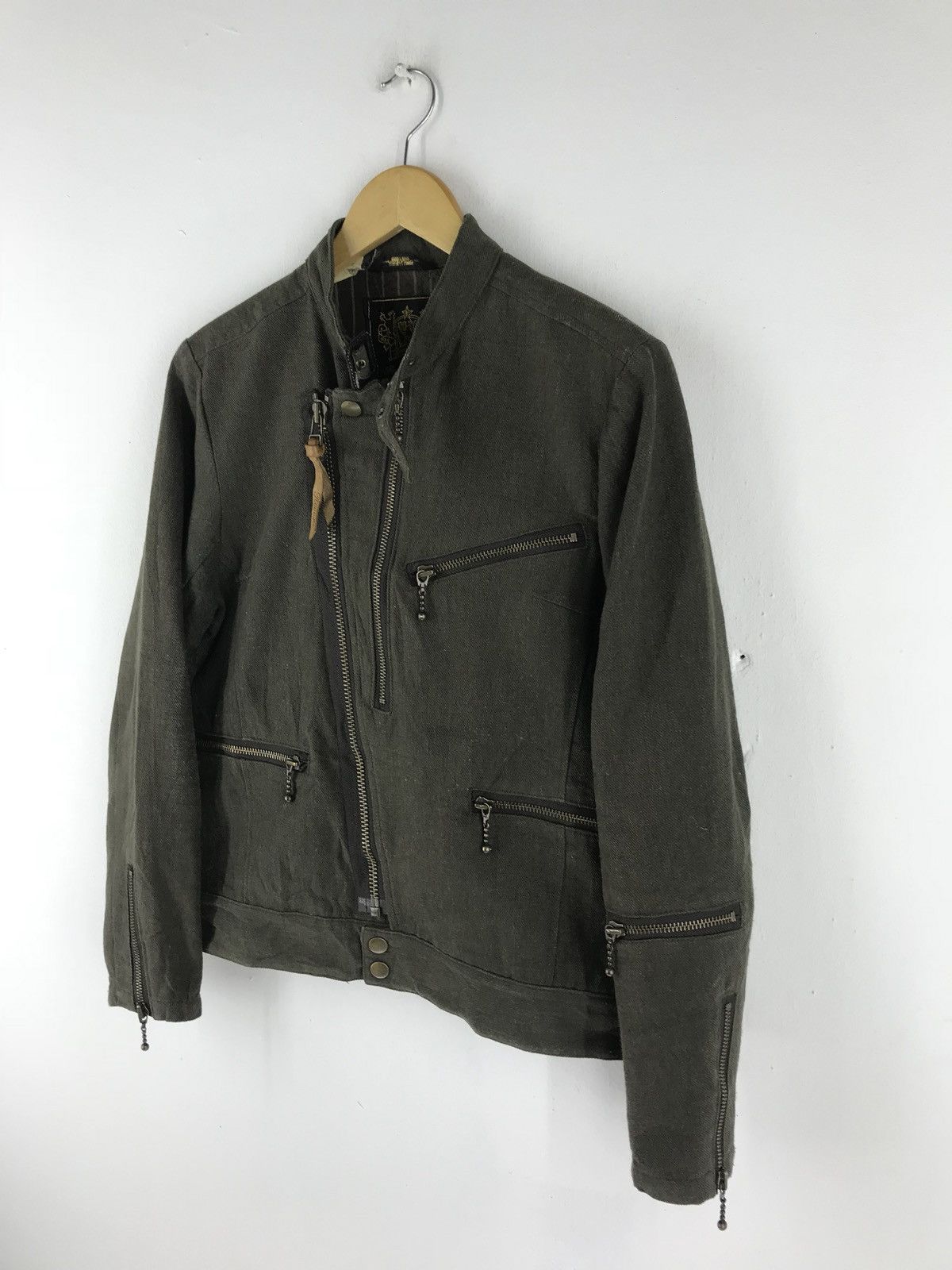 Japanese Brand 🔔🔥FINAL DROP🔥PEACE ANIMAL BY ROVTSKI WOOL AYMMETRICAL BIKER Size US S / EU 44-46 / 1 - 2 Thumbnail