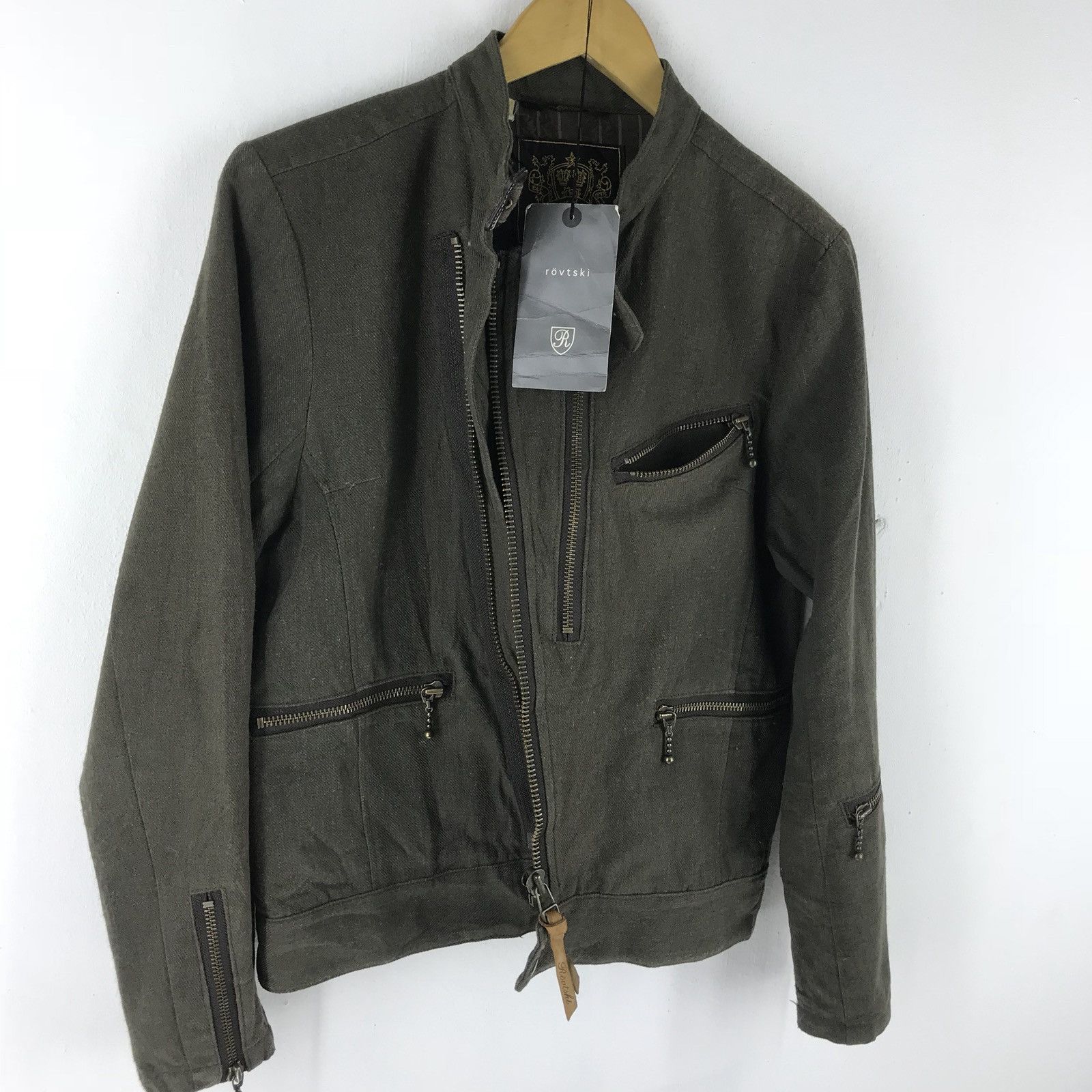 Japanese Brand 🔔🔥FINAL DROP🔥PEACE ANIMAL BY ROVTSKI WOOL AYMMETRICAL BIKER Size US S / EU 44-46 / 1 - 8 Thumbnail