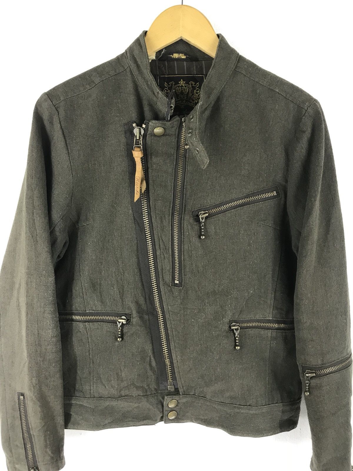 Japanese Brand 🔔🔥FINAL DROP🔥PEACE ANIMAL BY ROVTSKI WOOL AYMMETRICAL BIKER Size US S / EU 44-46 / 1 - 4 Thumbnail
