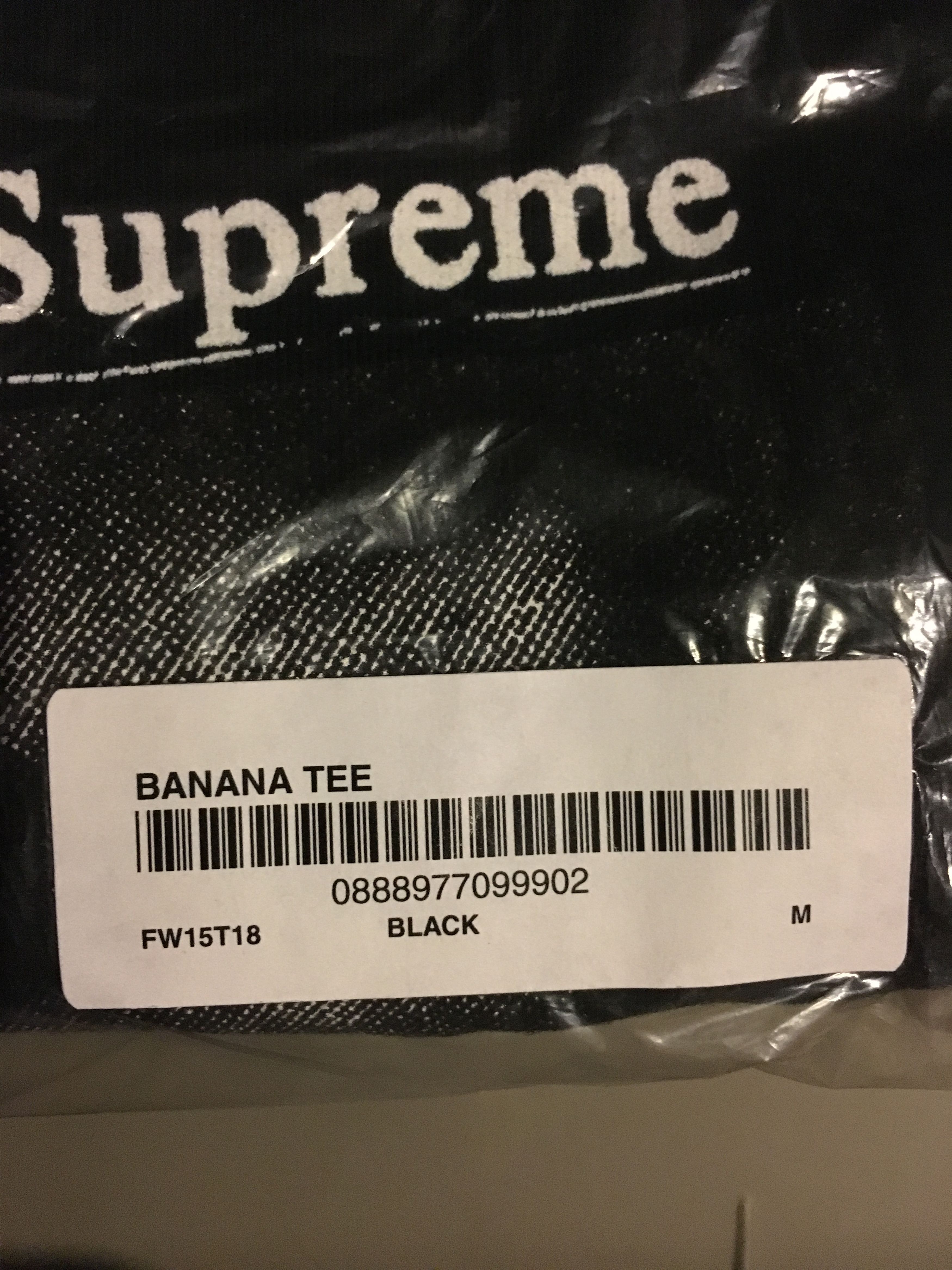 Supreme Supreme Banana Tee Black Medium FW15 Size US M / EU 48-50 / 2 - 2 Thumbnail