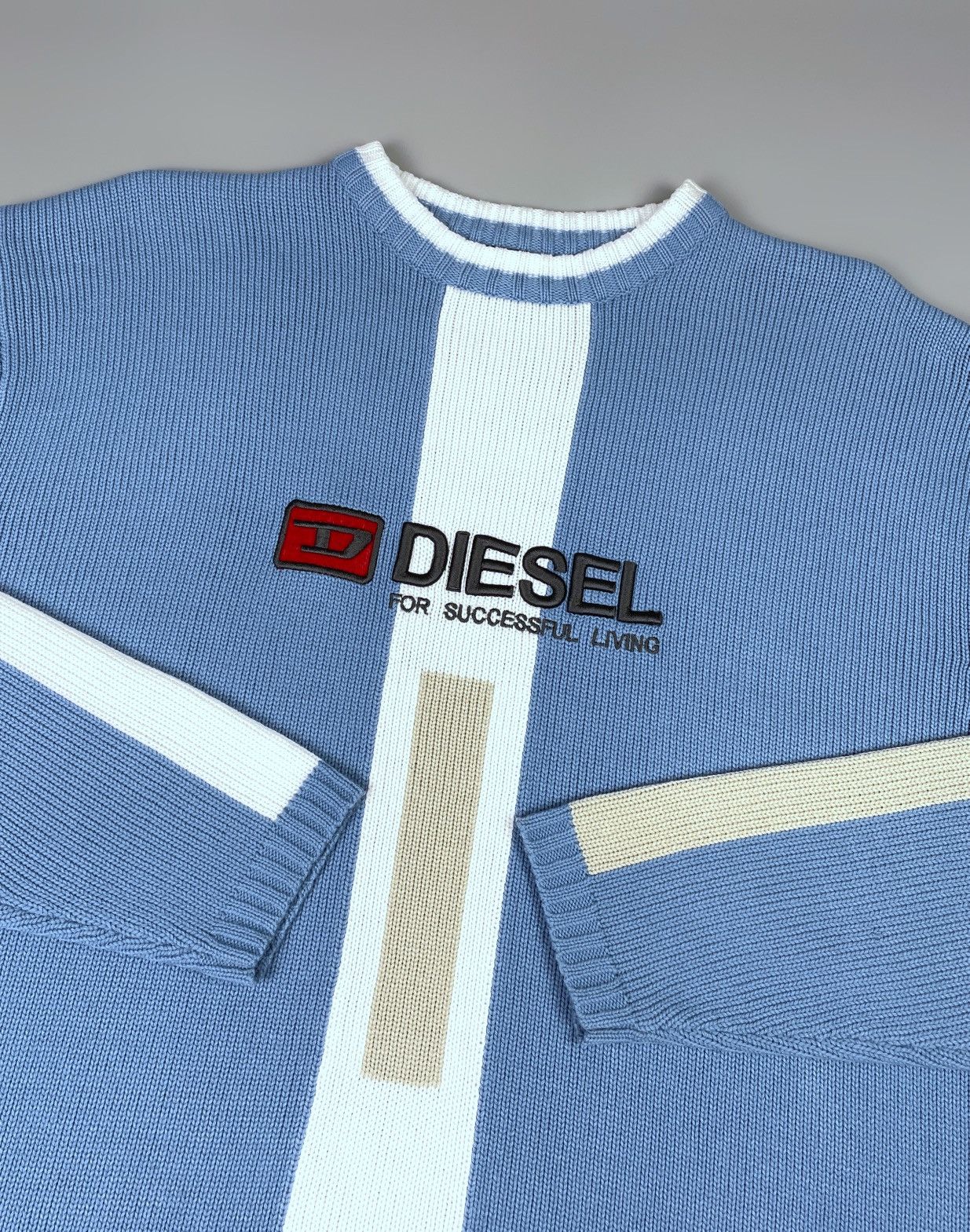 Diesel Vintage DIESEL Crew Neck Blue Knit Logo Sweater Size L Size US L / EU 52-54 / 3 - 7 Thumbnail