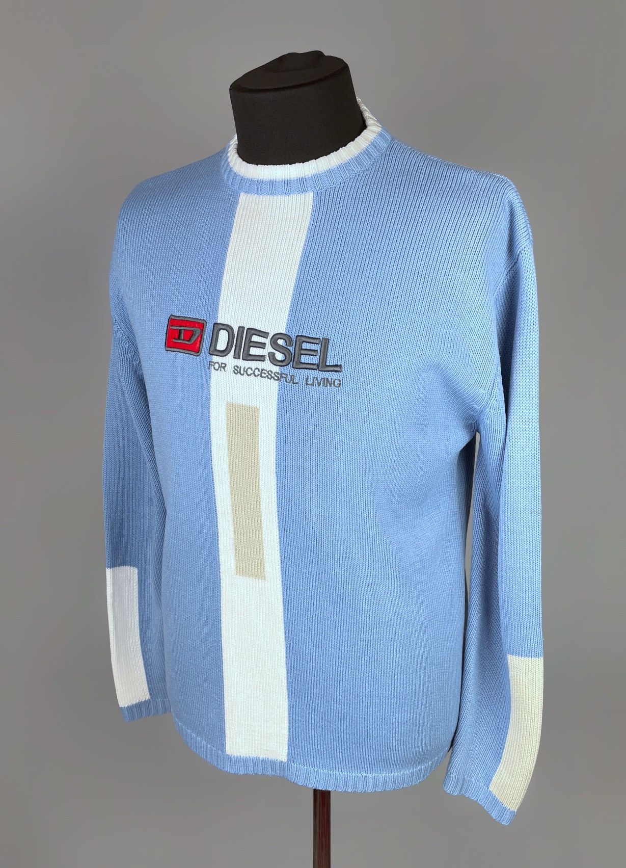 Diesel Vintage DIESEL Crew Neck Blue Knit Logo Sweater Size L Size US L / EU 52-54 / 3 - 5 Thumbnail