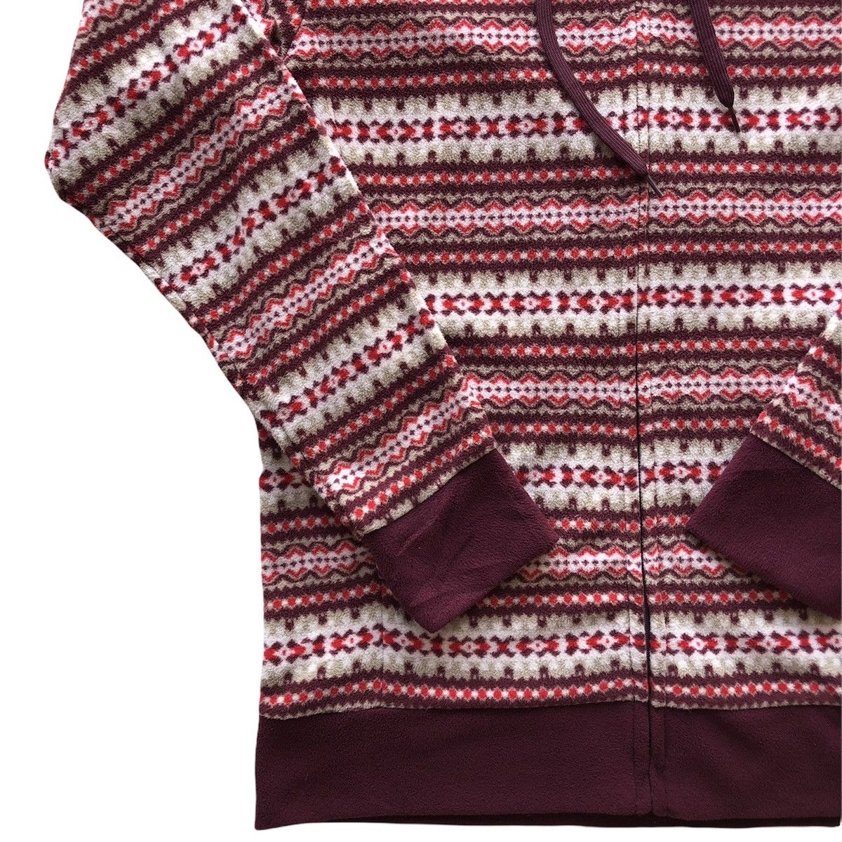 Japanese Brand Uniqlo Fleece Sweater Hoodie Striped Navajo Size S / US 4 / IT 40 - 4 Thumbnail