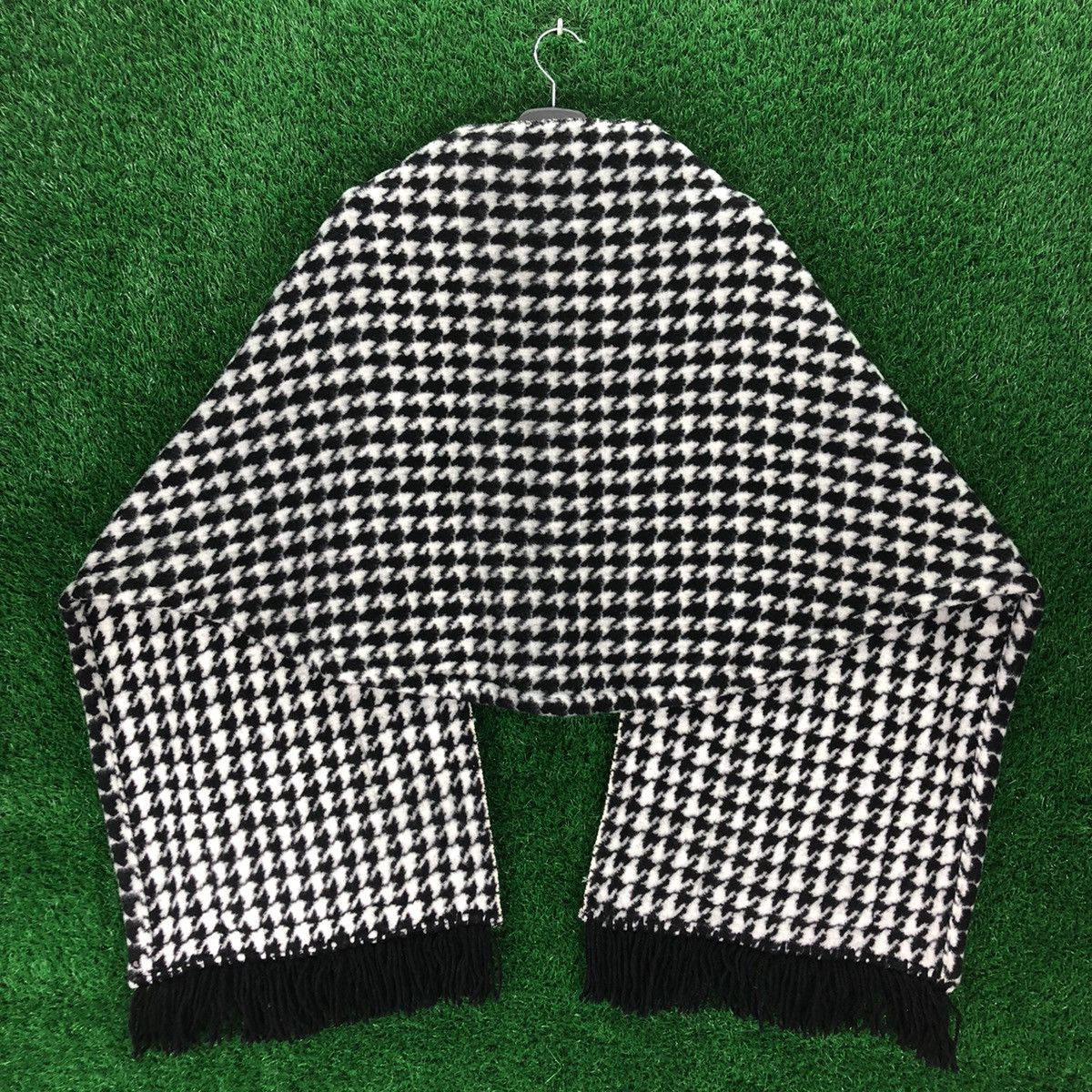 Other Vintage Wool Scarf Houndstooth With Pocket Size ONE SIZE - 4 Thumbnail