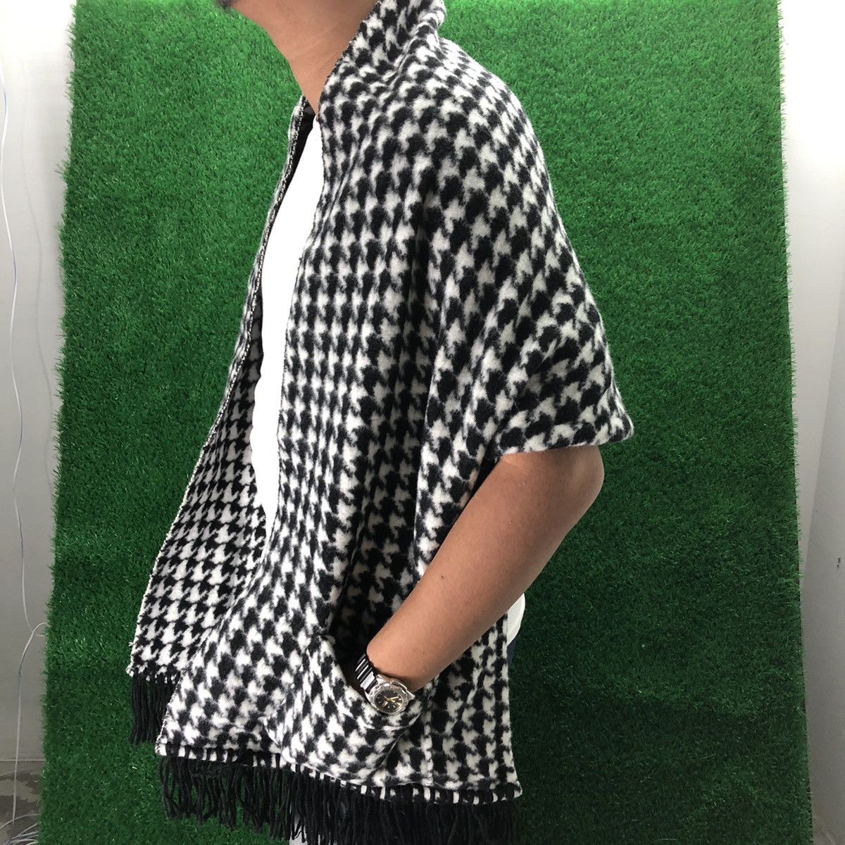 Other Vintage Wool Scarf Houndstooth With Pocket Size ONE SIZE - 10 Thumbnail