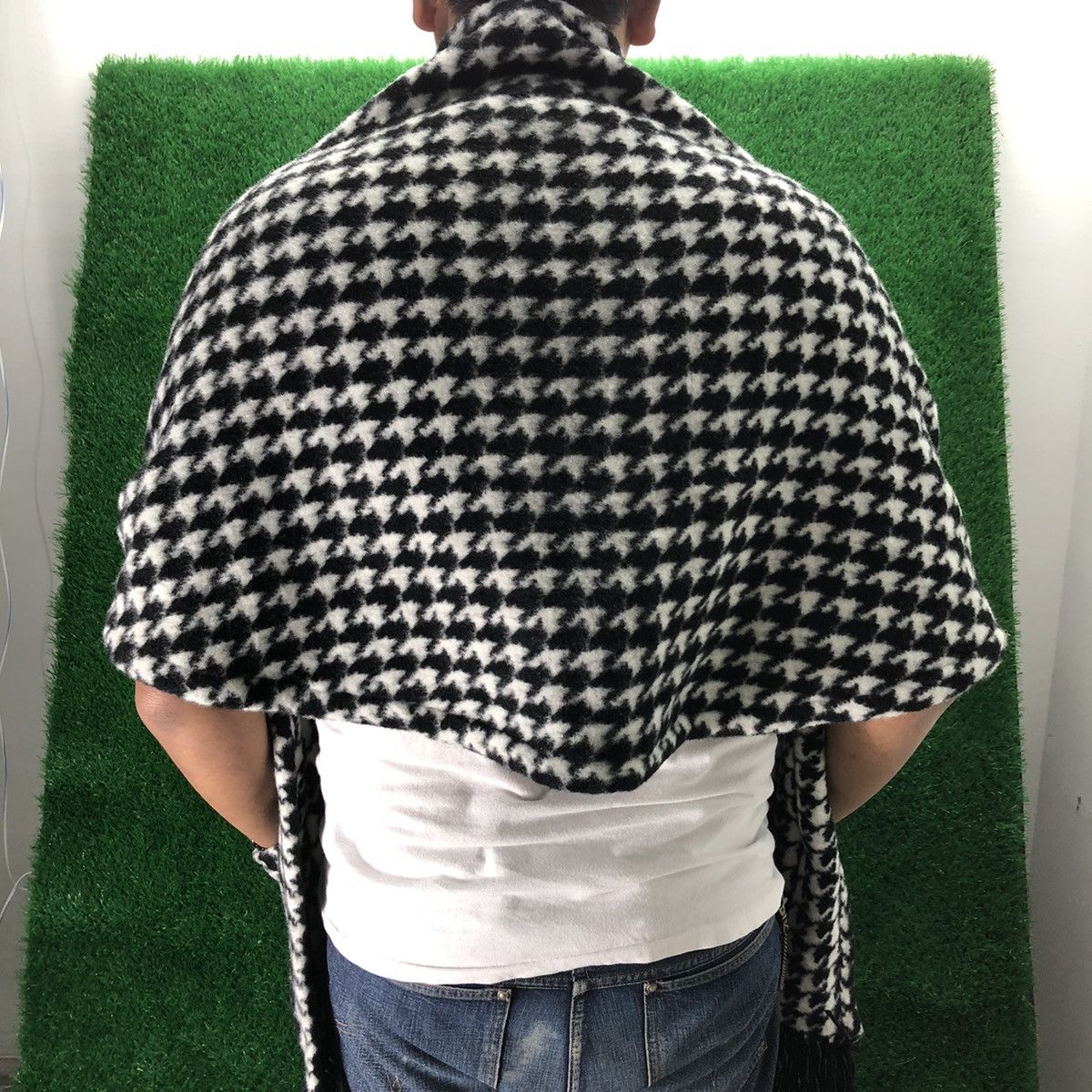 Other Vintage Wool Scarf Houndstooth With Pocket Size ONE SIZE - 11 Thumbnail