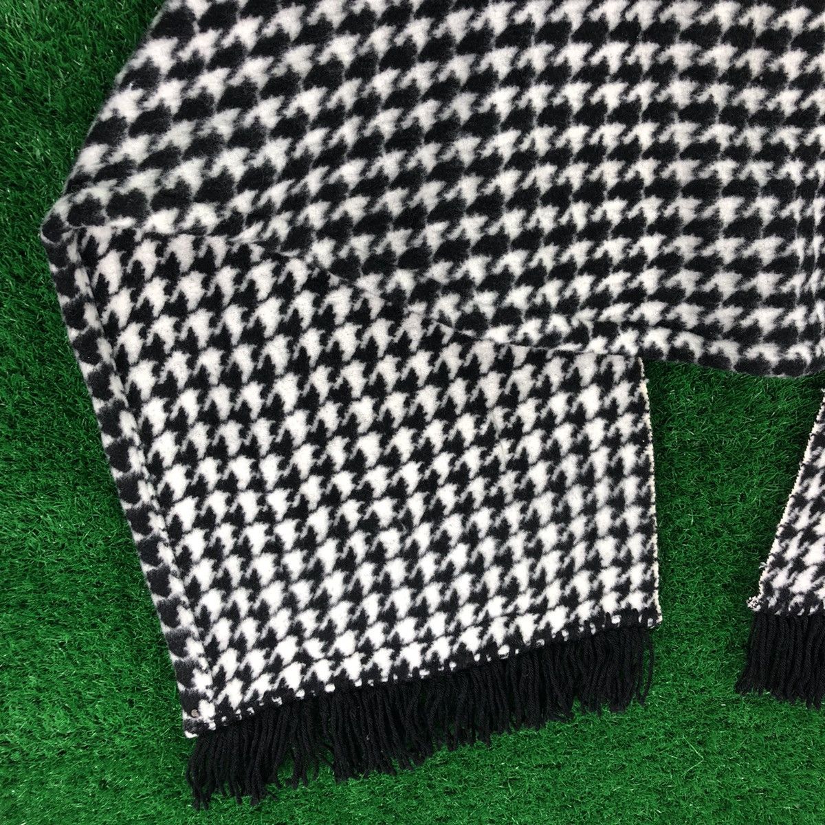 Other Vintage Wool Scarf Houndstooth With Pocket Size ONE SIZE - 6 Thumbnail