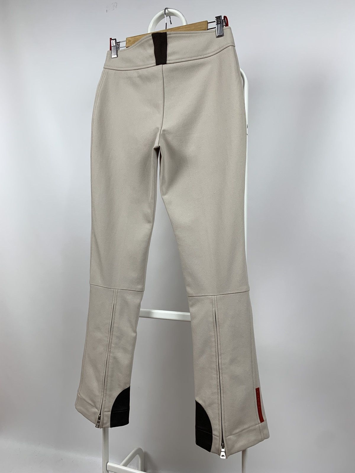 Prada Vintage Prada Sport Red Tab Pants Leather Elements Side Zip Size 28" / US 6 / IT 42 - 1 Thumbnail