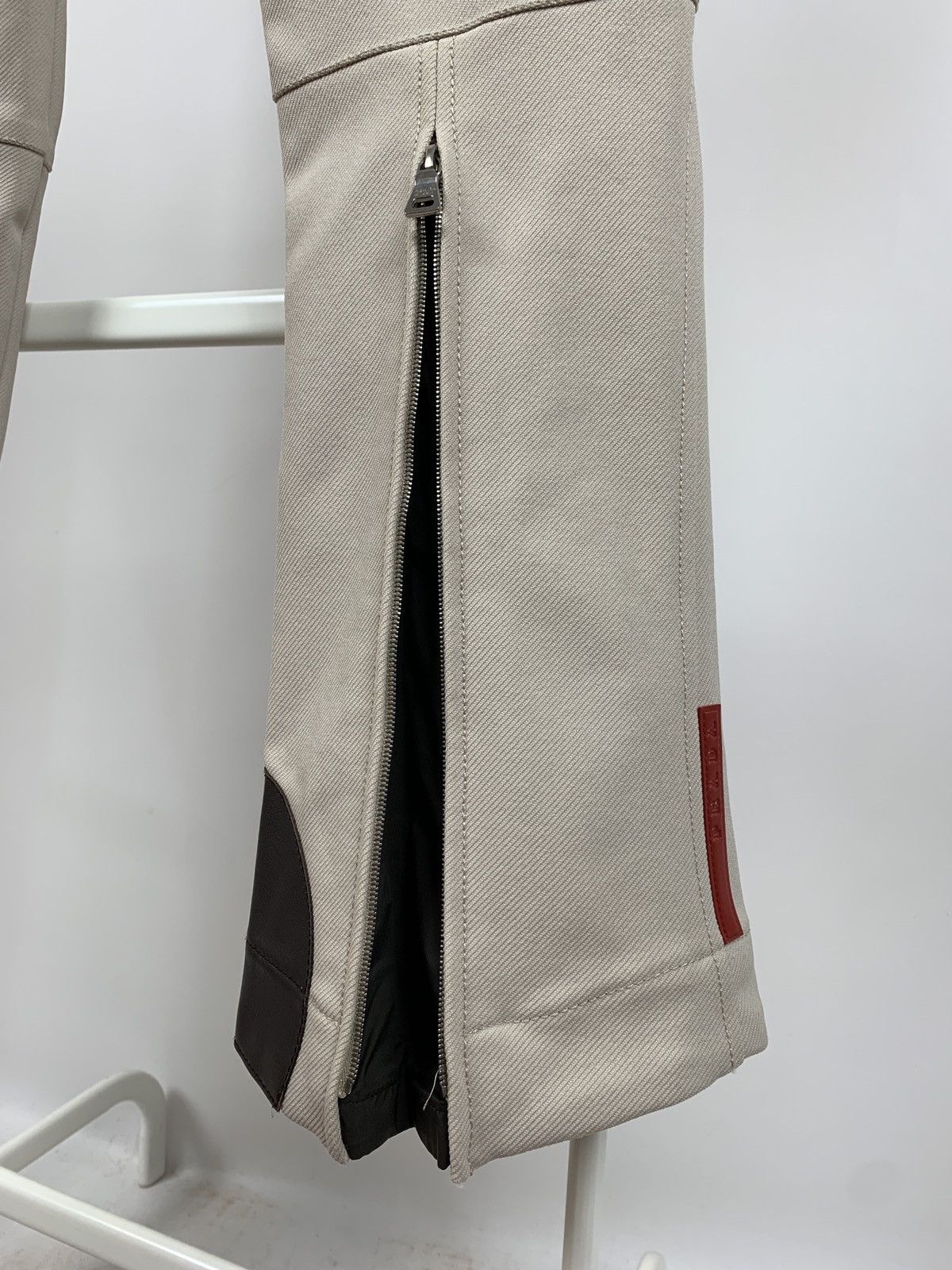 Prada Vintage Prada Sport Red Tab Pants Leather Elements Side Zip Size 28" / US 6 / IT 42 - 5 Thumbnail