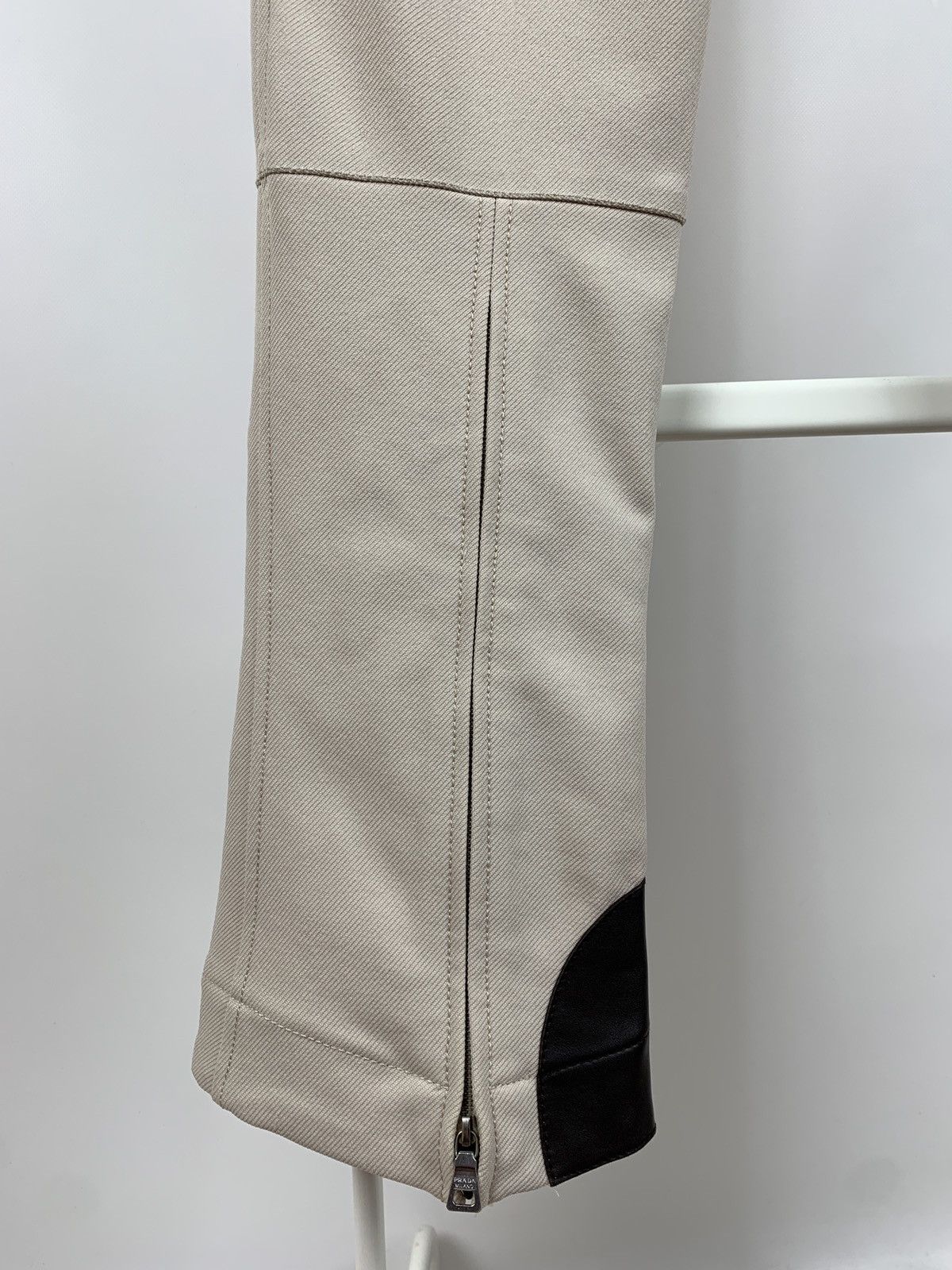 Prada Vintage Prada Sport Red Tab Pants Leather Elements Side Zip Size 28" / US 6 / IT 42 - 6 Thumbnail