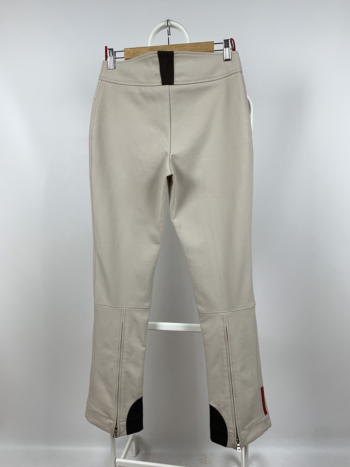 Prada Vintage Prada Sport Red Tab Pants Leather Elements Side Zip Size 28" / US 6 / IT 42 - 9 Thumbnail