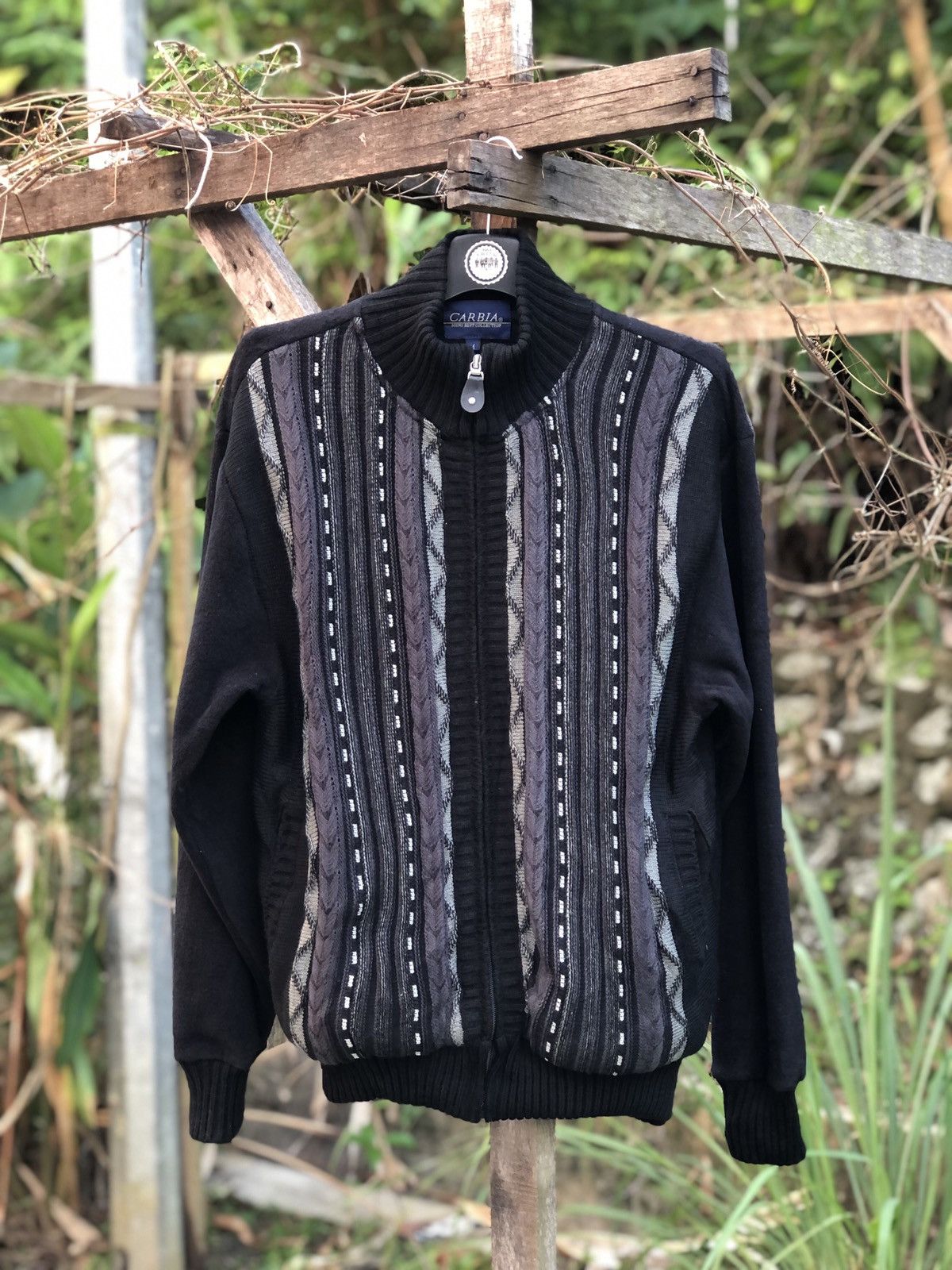 Vintage Knit Zipper Sweater Coogi Style by Carbia