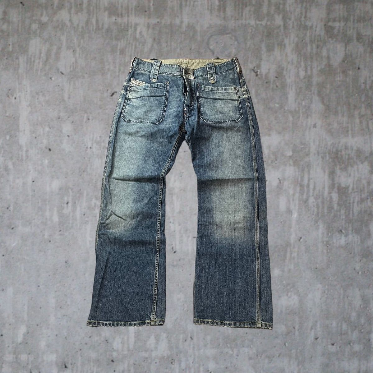 Vintage Y2K Crazy Diesel Boot Cut Rare Faded Washed Jeans