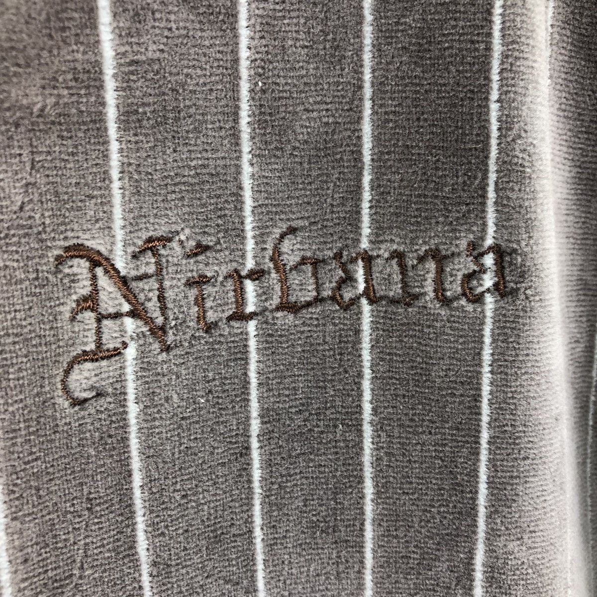 Japanese Brand Vintage Velvet Striped Zipper Sweater by Nirbana Size US M / EU 48-50 / 2 - 7 Thumbnail
