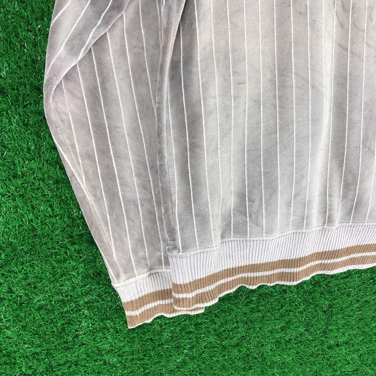 Japanese Brand Vintage Velvet Striped Zipper Sweater by Nirbana Size US M / EU 48-50 / 2 - 6 Thumbnail