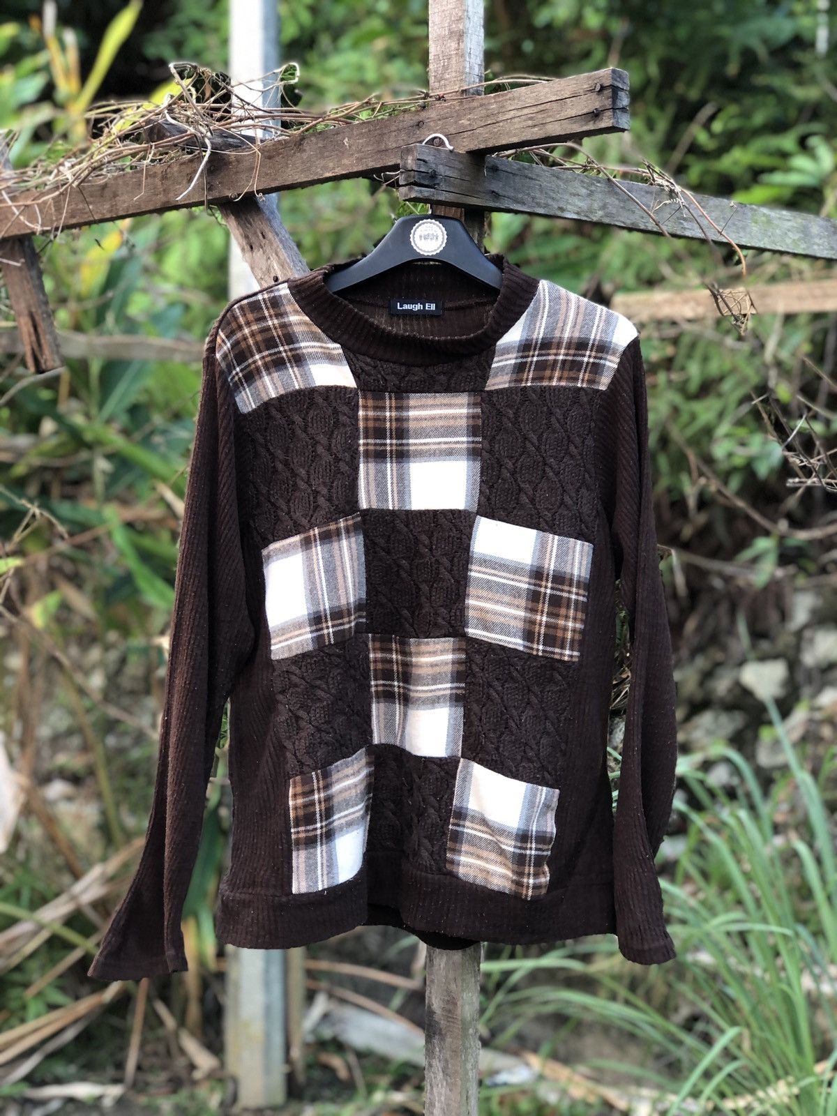 Vintage Knit Sweater Patchwork Style by Laugh Ell