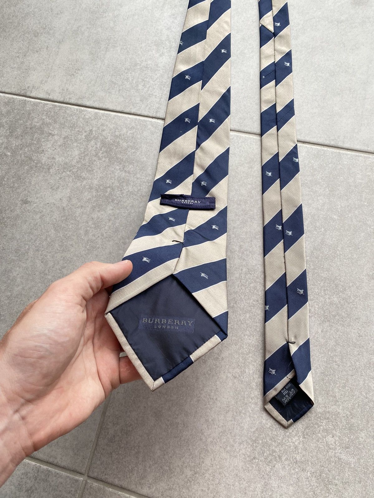 Burberry × Vintage Vintage Burberry Monogram Tie Size ONE SIZE - 1 Thumbnail