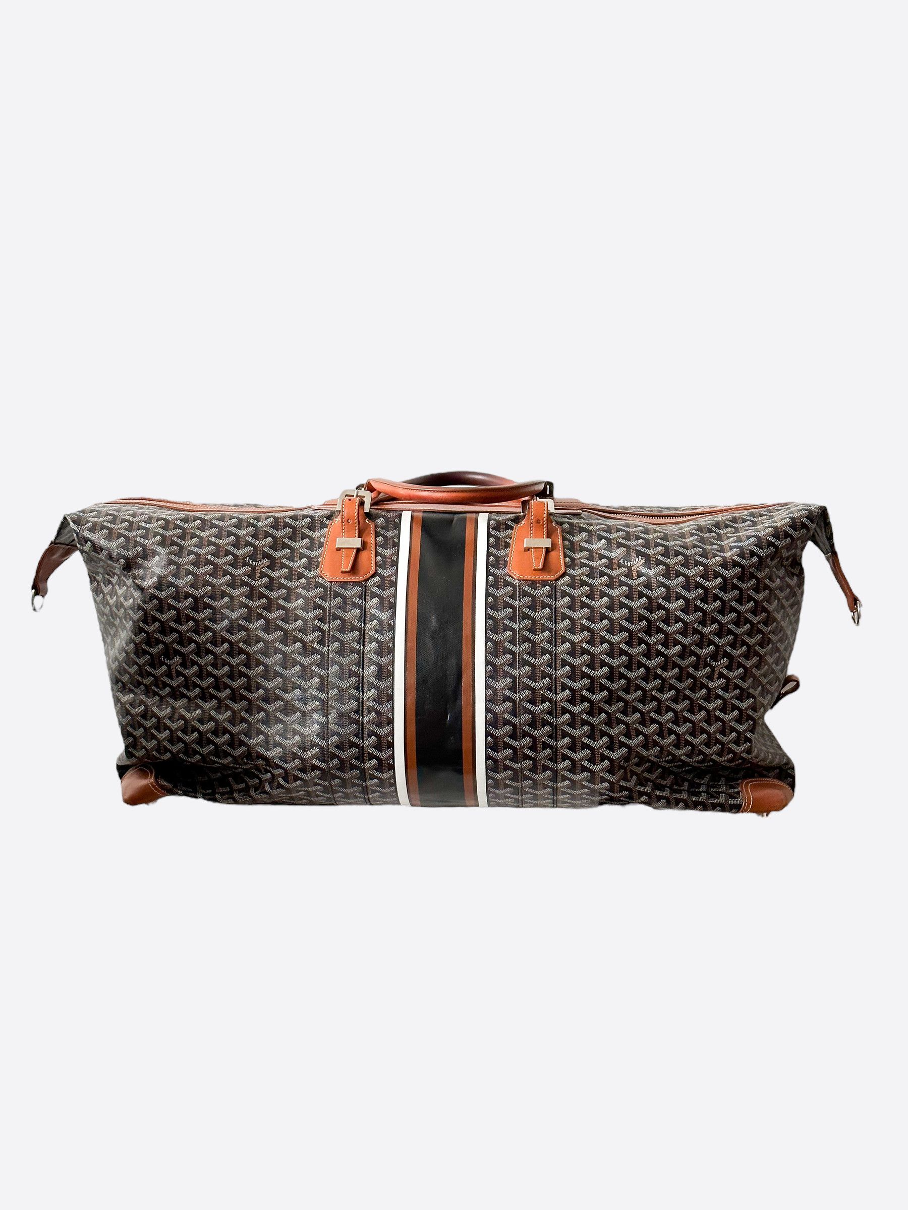 image of Goyard Black & Brown Goyardine Boeing 65, Men's