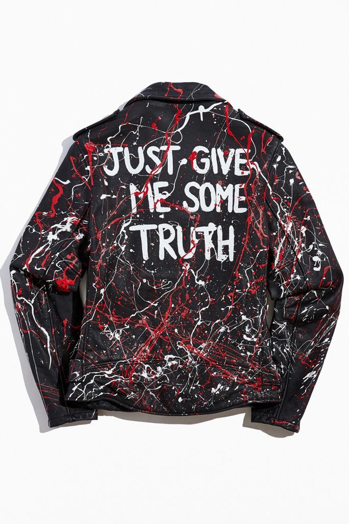 Schott Schott Hand Painted Truth Moto Leather Jacket 626VN Size US M / EU 48-50 / 2 - 2 Thumbnail