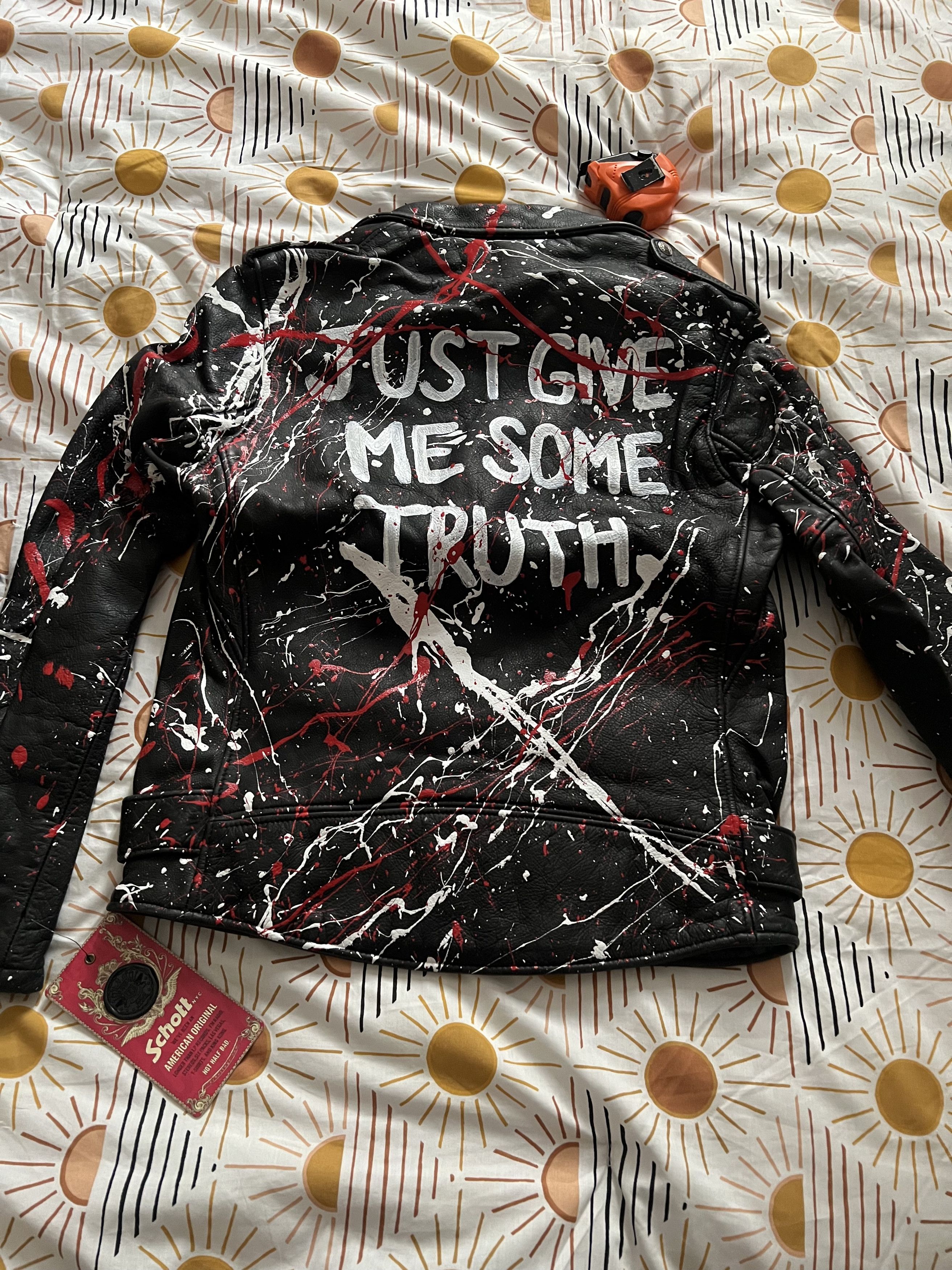 Schott Schott Hand Painted Truth Moto Leather Jacket 626VN Size US M / EU 48-50 / 2 - 8 Thumbnail