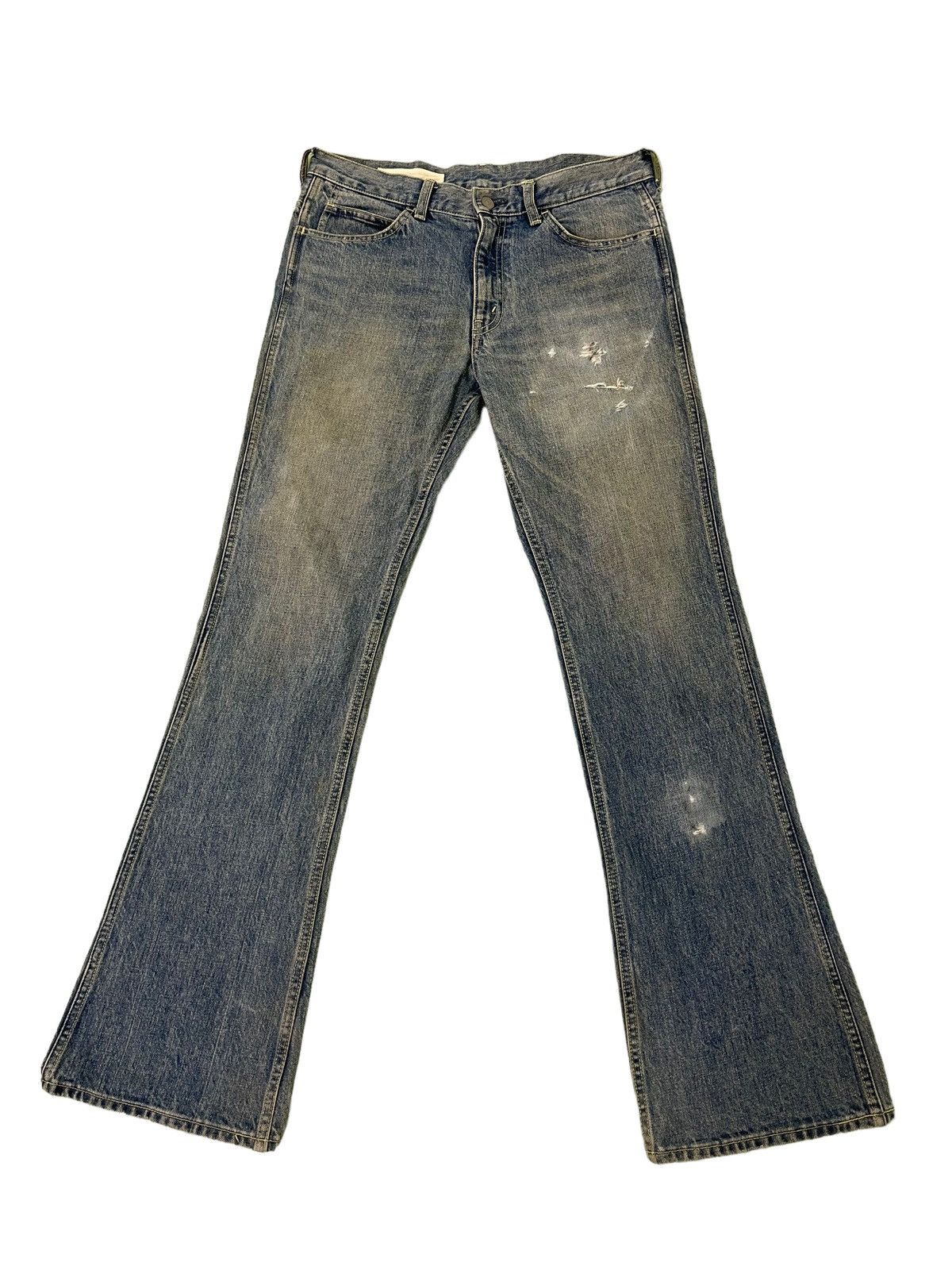 Japanese Brand Flare Jeans Shimamura Japan Distress Boot Cut Denim 4🟦8 Size US 32 / EU 48 - 2 Thumbnail