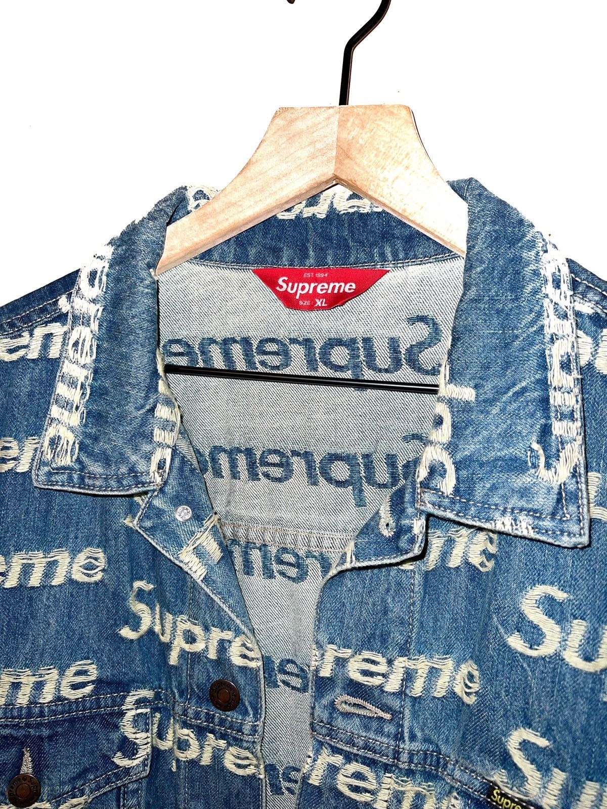 Supreme Rare Supreme® Denim Jacket Size US XL / EU 56 / 4 - 5 Thumbnail