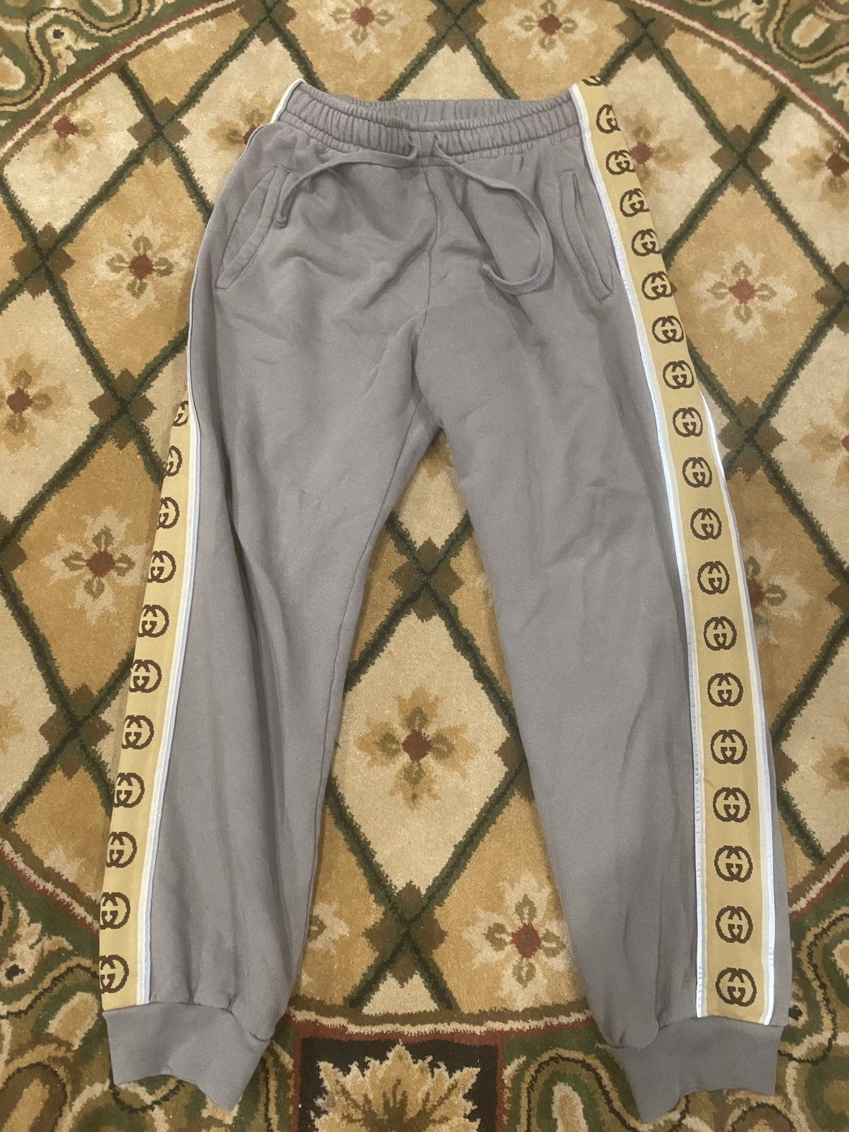 image of Gucci GG Reflective Sweatpants in Grey, Men's (Size 30)