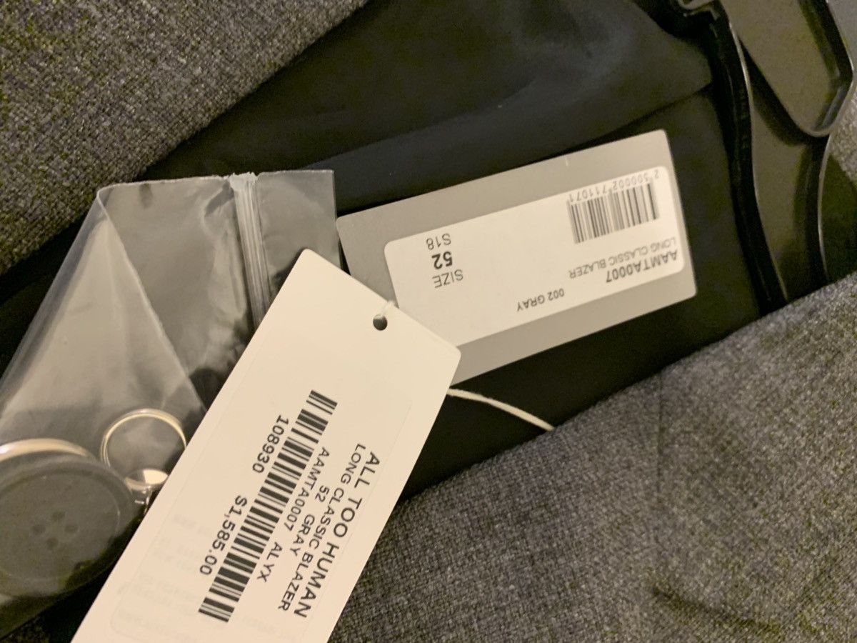 Alyx Long Classic Wool Blazer in Grey Size US L / EU 52-54 / 3 - 10 Thumbnail