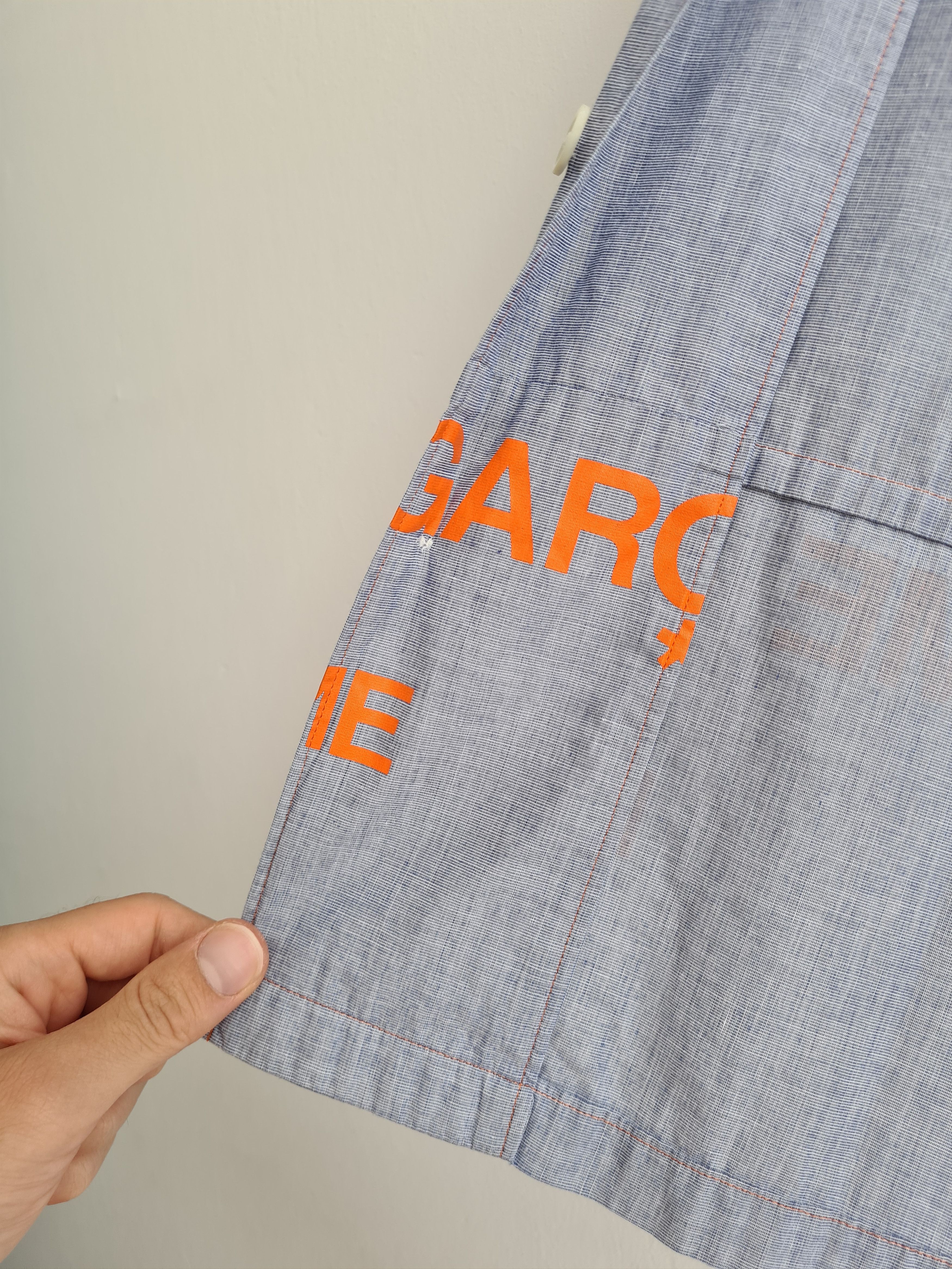 Comme des Garcons Homme [OS] Split Logo Camp Collar Shirt (FW01) Size US M / EU 48-50 / 2 - 8 Thumbnail