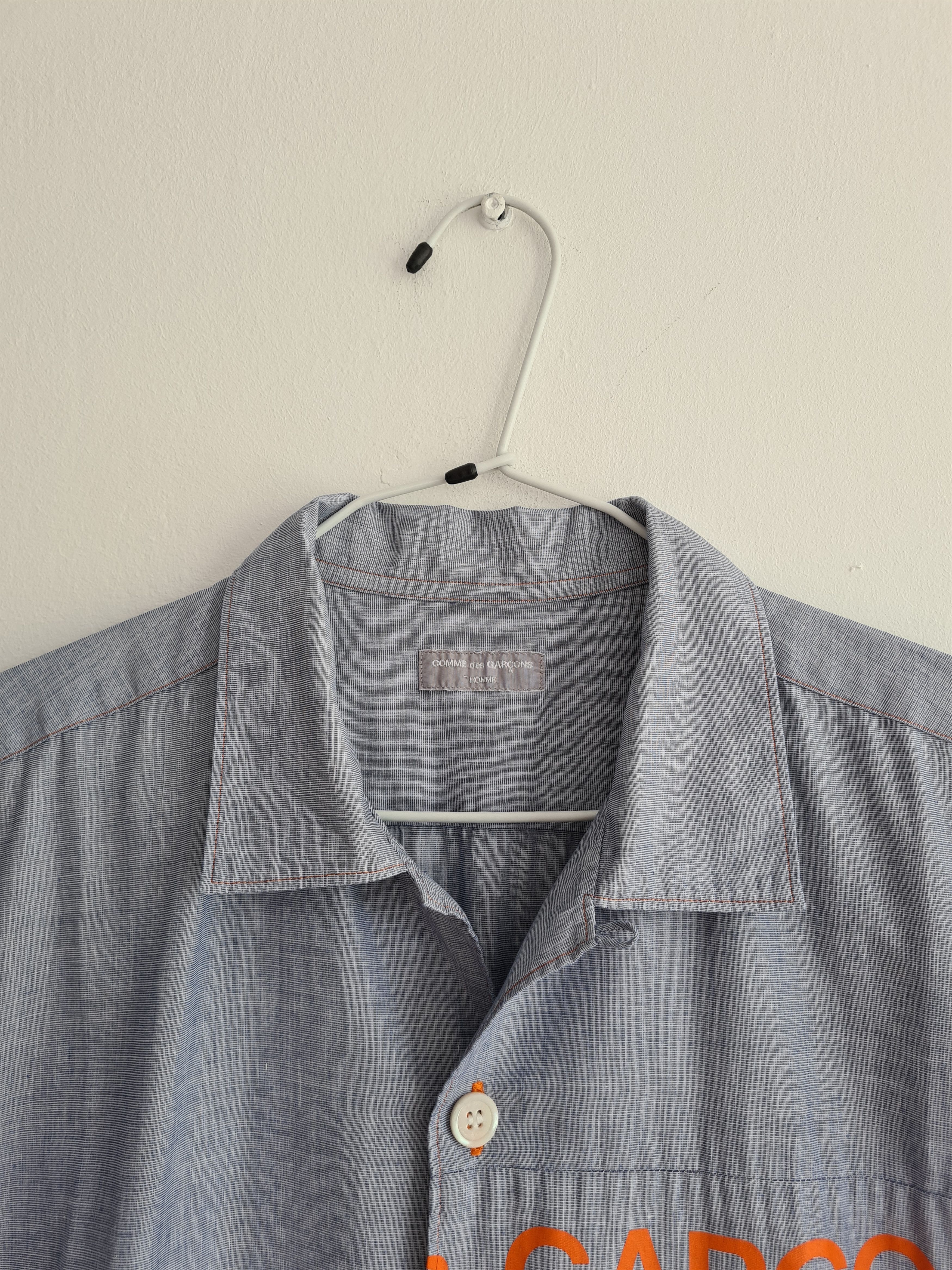Comme des Garcons Homme [OS] Split Logo Camp Collar Shirt (FW01) Size US M / EU 48-50 / 2 - 4 Thumbnail