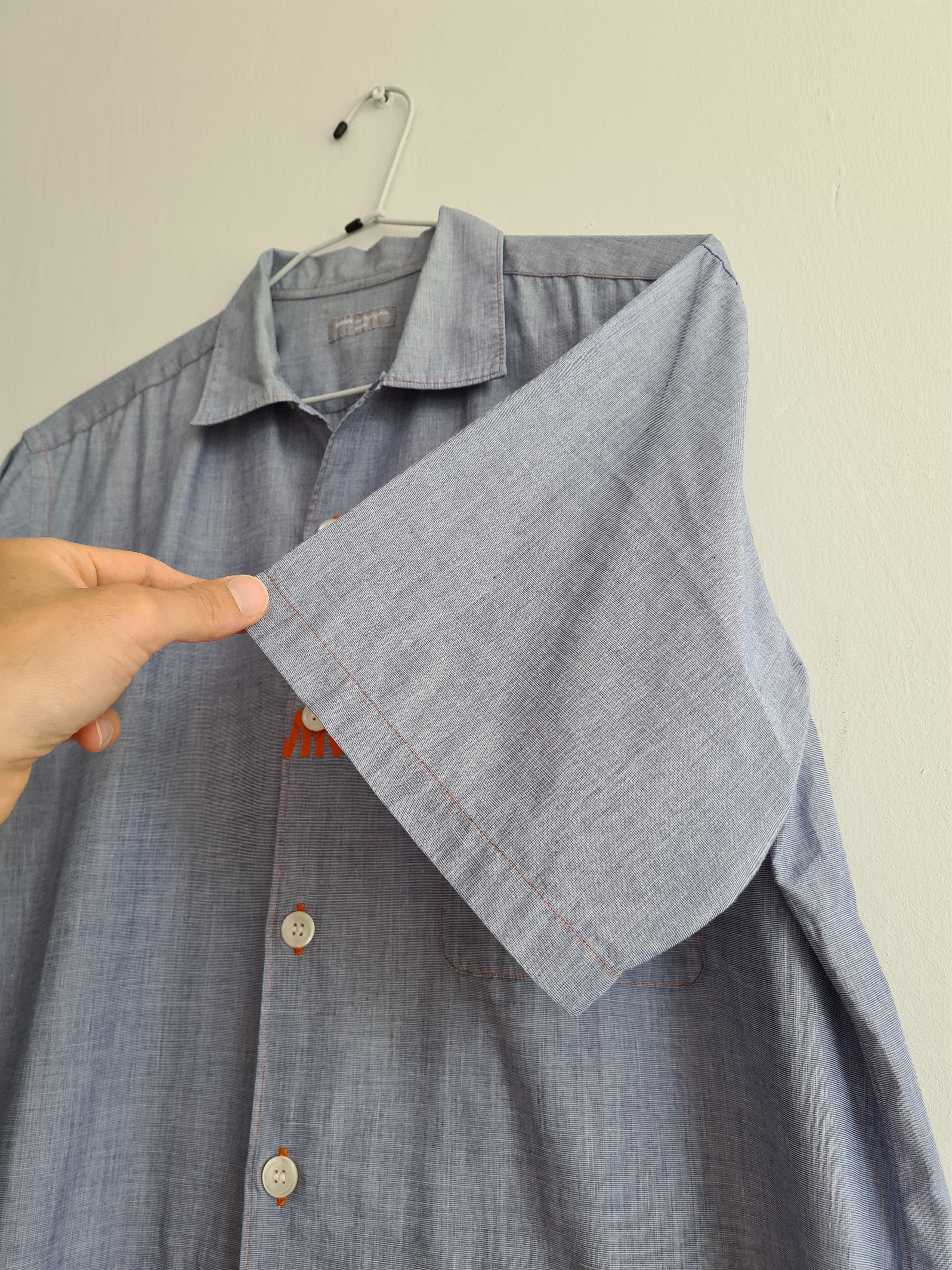 Comme des Garcons Homme [OS] Split Logo Camp Collar Shirt (FW01) Size US M / EU 48-50 / 2 - 5 Thumbnail