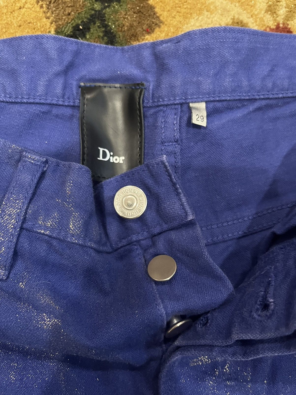 Christian Dior Monsieur × Dior Dior Homme SSO9 'Planisphère' Luster Gold Wax Denim Size US 29 - 7 Thumbnail