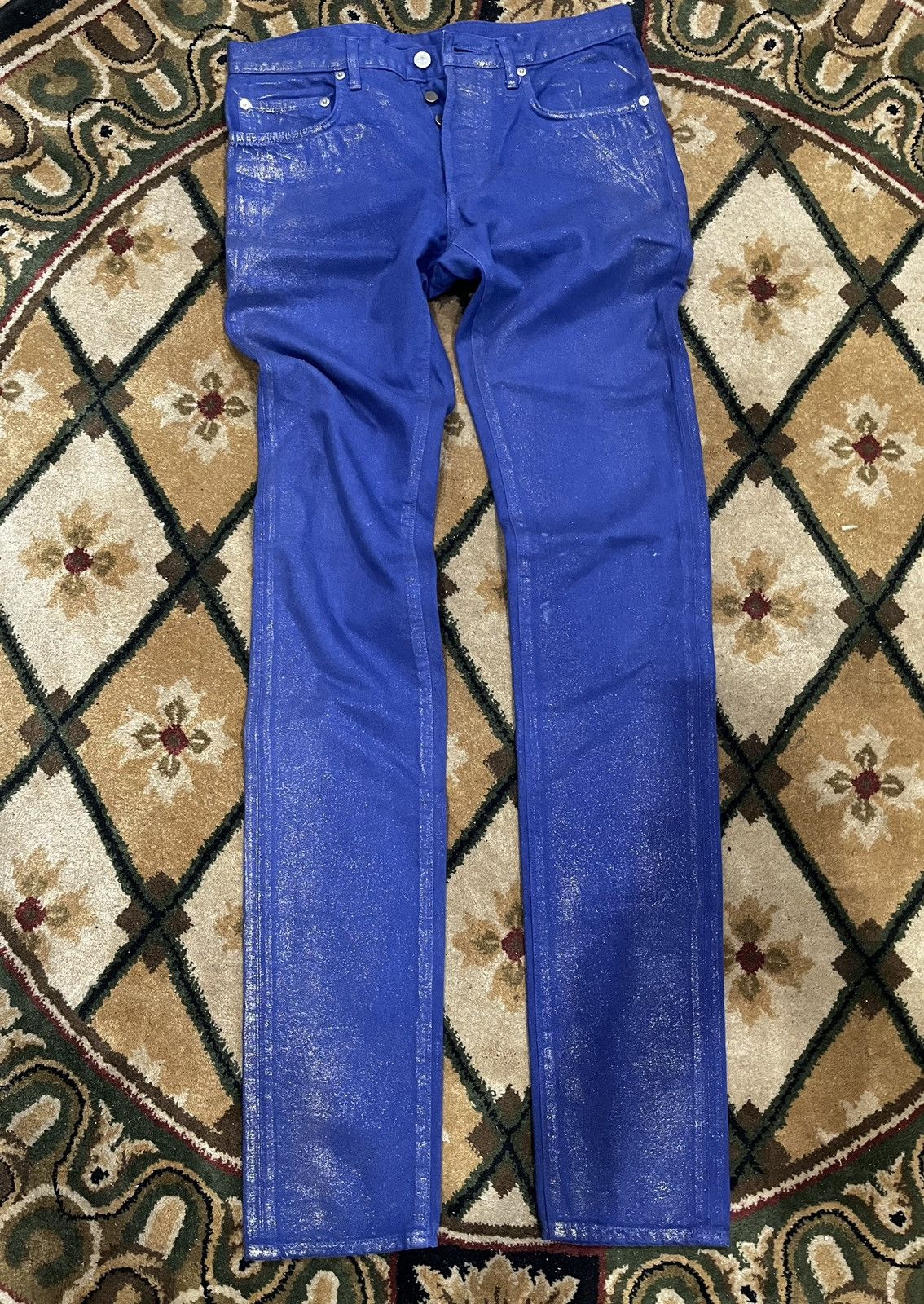 Christian Dior Monsieur × Dior Dior Homme SSO9 'Planisphère' Luster Gold Wax Denim Size US 29 - 1 Thumbnail