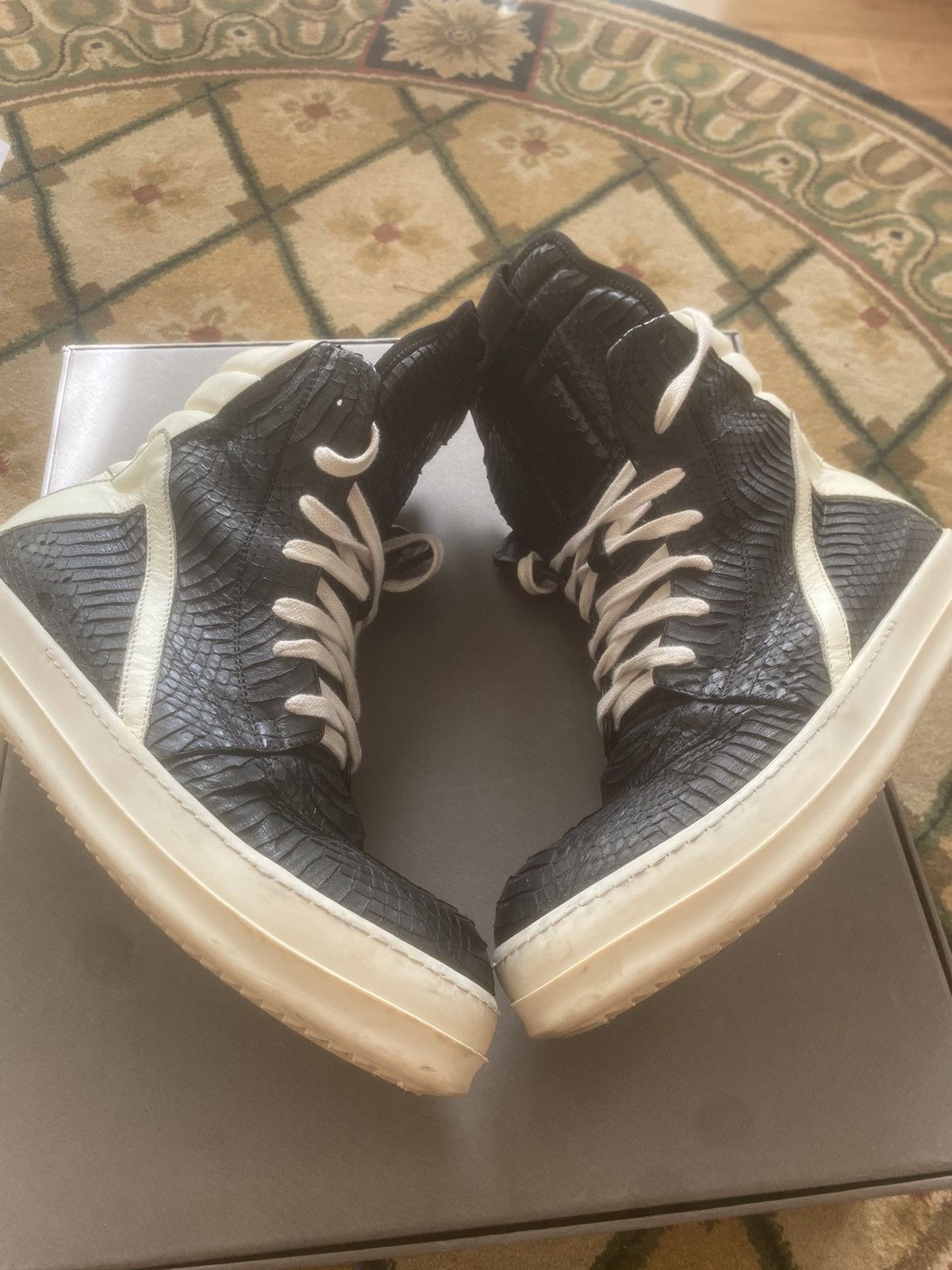 Rick Owens × Rick Owens Drkshdw Rick Owens Geobasket Snakeskin Size US 7.5 / EU 40-41 - 3 Thumbnail
