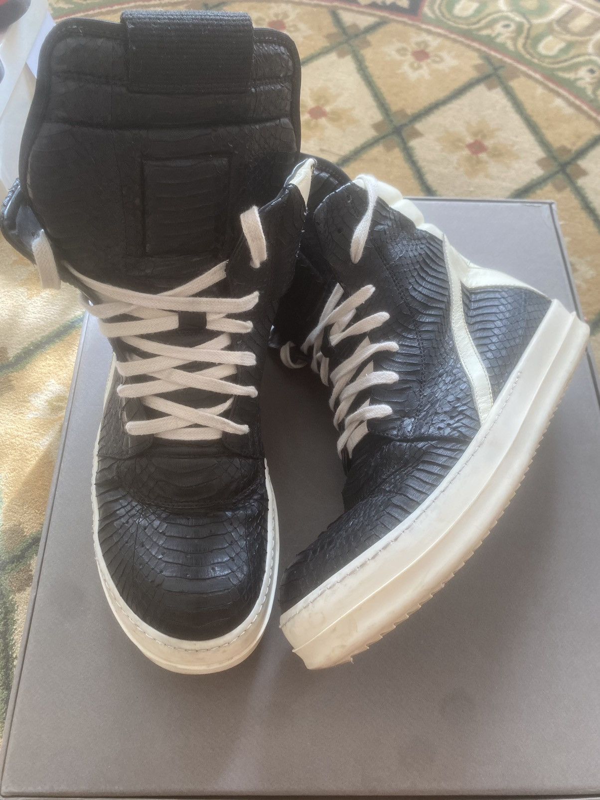Rick Owens × Rick Owens Drkshdw Rick Owens Geobasket Snakeskin