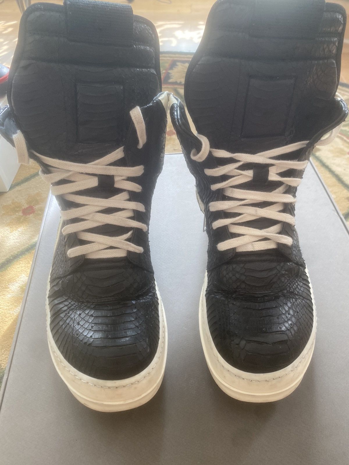 Rick Owens × Rick Owens Drkshdw Rick Owens Geobasket Snakeskin Size US 7.5 / EU 40-41 - 2 Thumbnail