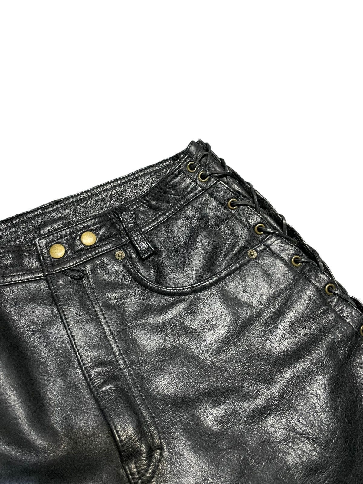 Japanese Brand Bondage Leather Pant Saint Laurent Style Size US 32 / EU 48 - 2 Thumbnail