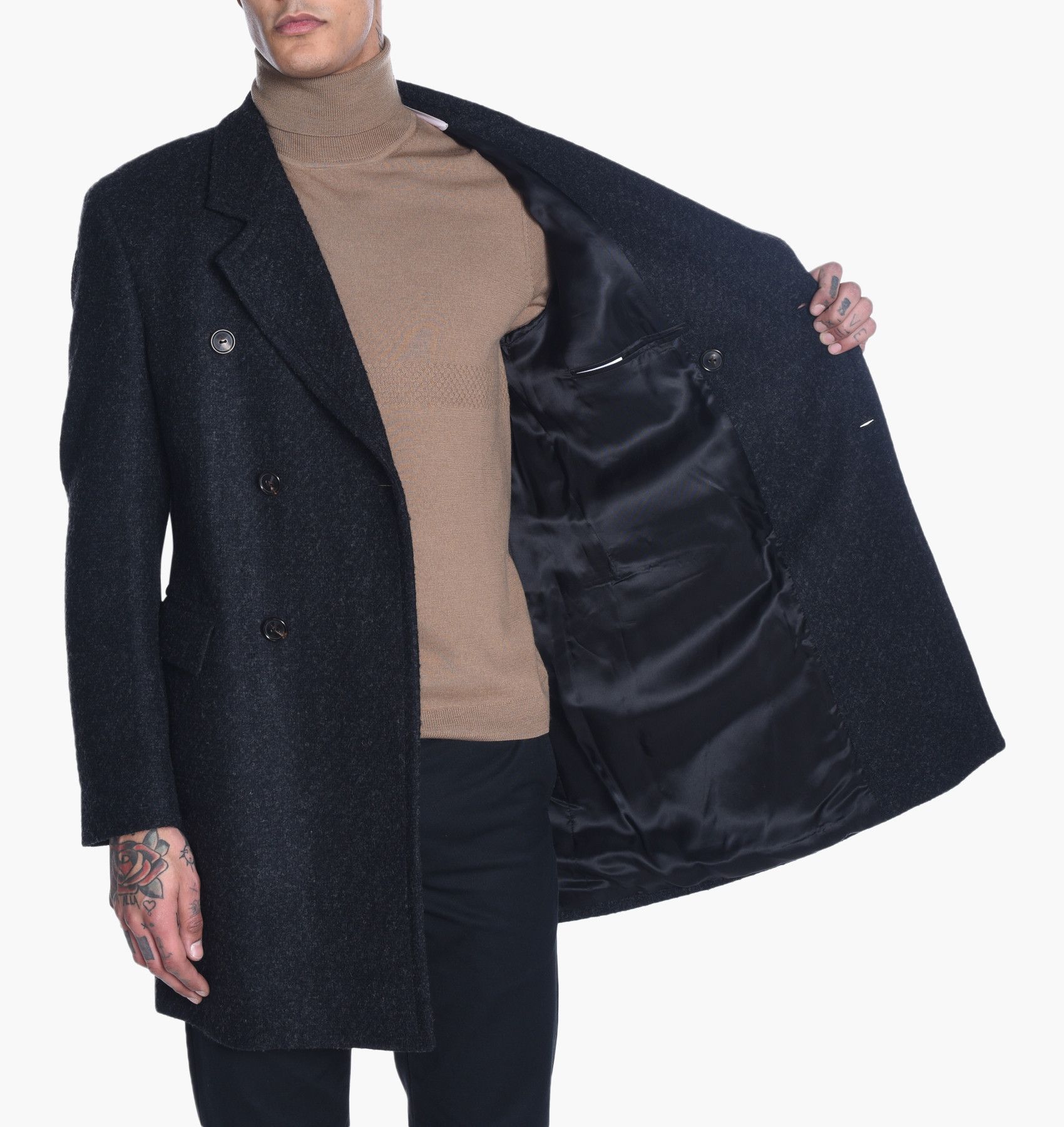 Our Legacy Our Legacy Double Breasted Overcoat - Dark Grey Wool Size US L / EU 52-54 / 3 - 10 Thumbnail