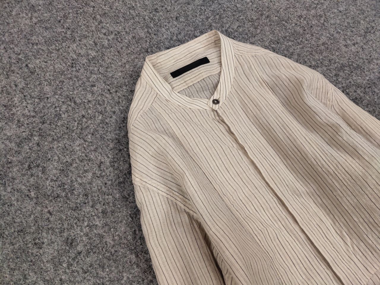 Messagerie Mesagerie Design Cotton Striped beige button Men's Shirt Size US S / EU 44-46 / 1 - 8 Thumbnail