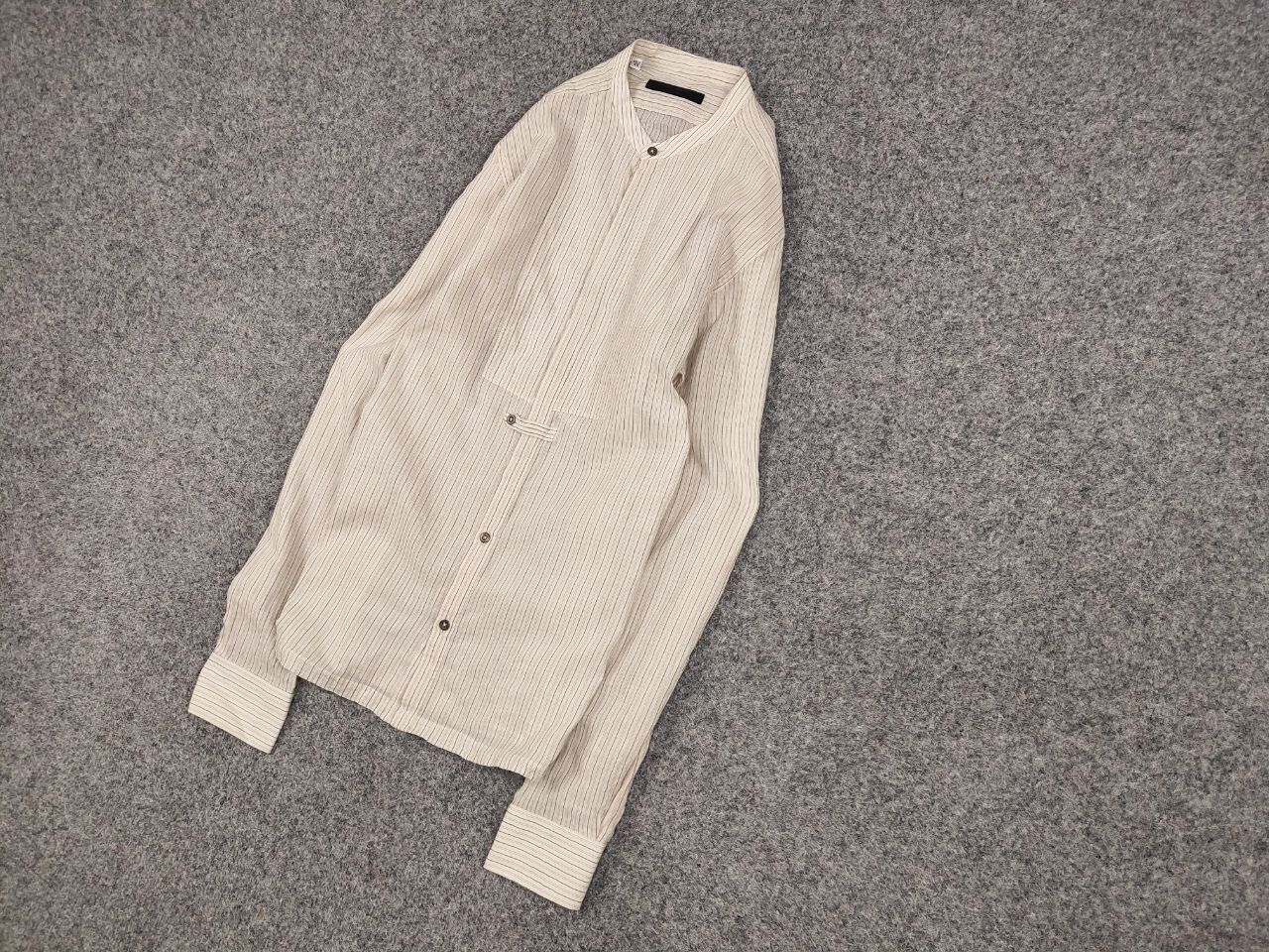 Messagerie Mesagerie Design Cotton Striped beige button Men's Shirt Size US S / EU 44-46 / 1 - 3 Thumbnail