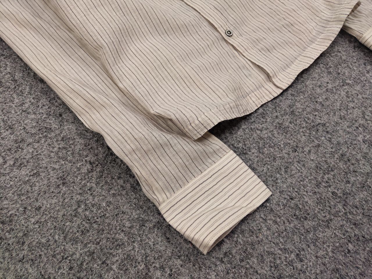 Messagerie Mesagerie Design Cotton Striped beige button Men's Shirt Size US S / EU 44-46 / 1 - 7 Thumbnail