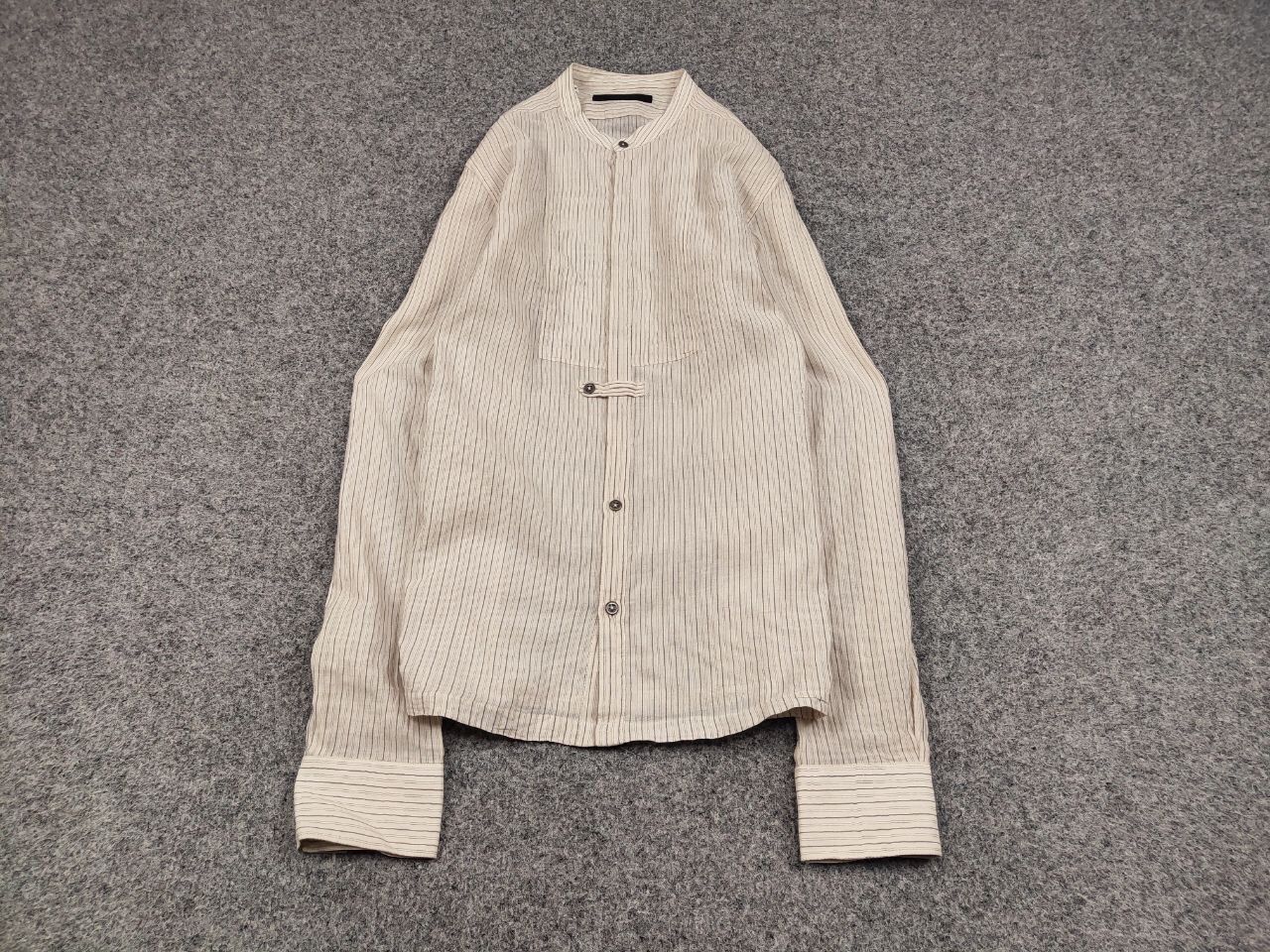 Messagerie Mesagerie Design Cotton Striped beige button Men's Shirt Size US S / EU 44-46 / 1 - 2 Thumbnail