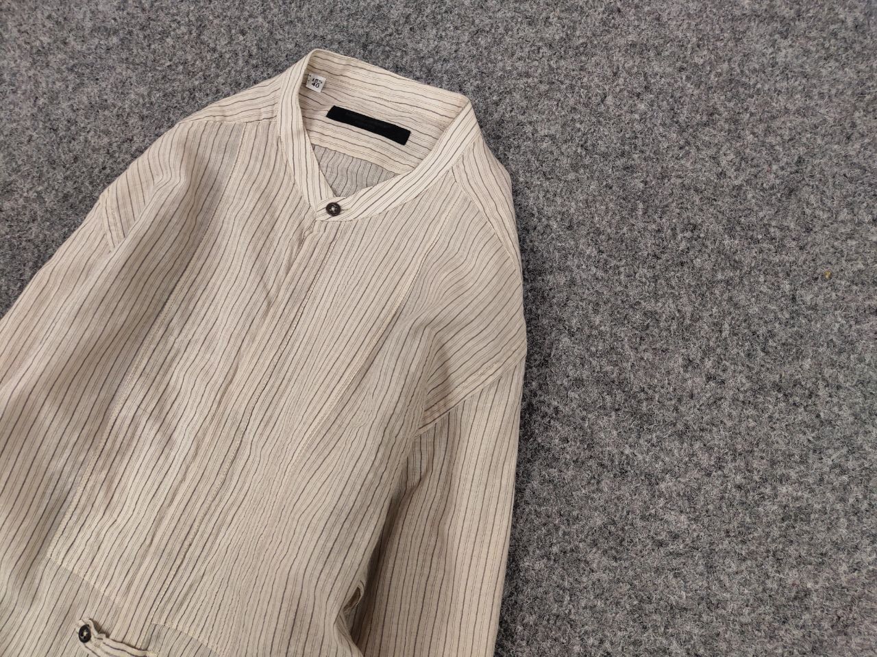 Messagerie Mesagerie Design Cotton Striped beige button Men's Shirt Size US S / EU 44-46 / 1 - 4 Thumbnail